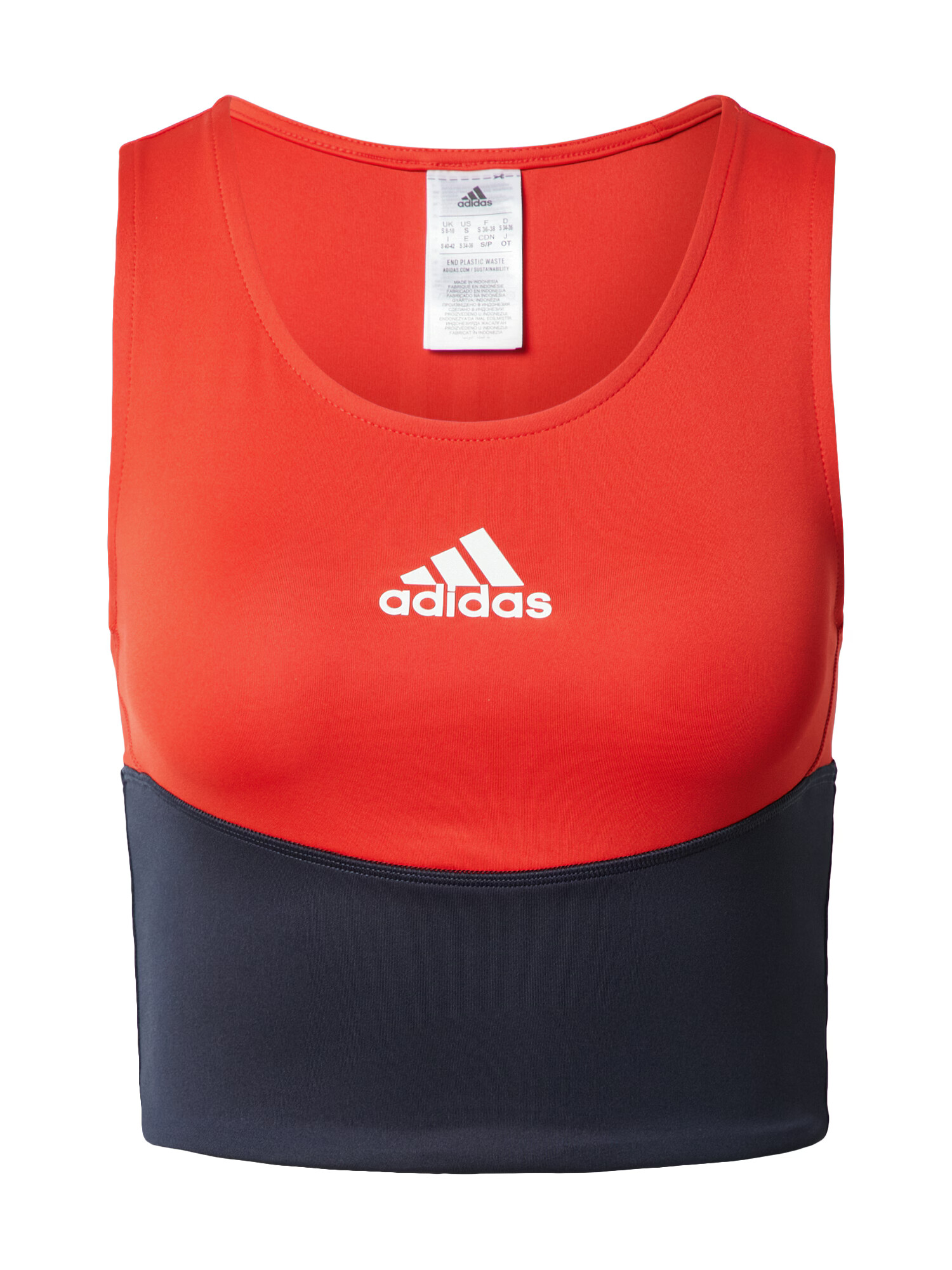 ADIDAS SPORTSWEAR Αθλητικό τοπ 'Core' σκούρο μπλε / κόκκινο φωτιάς / λευκό - Pepit.gr