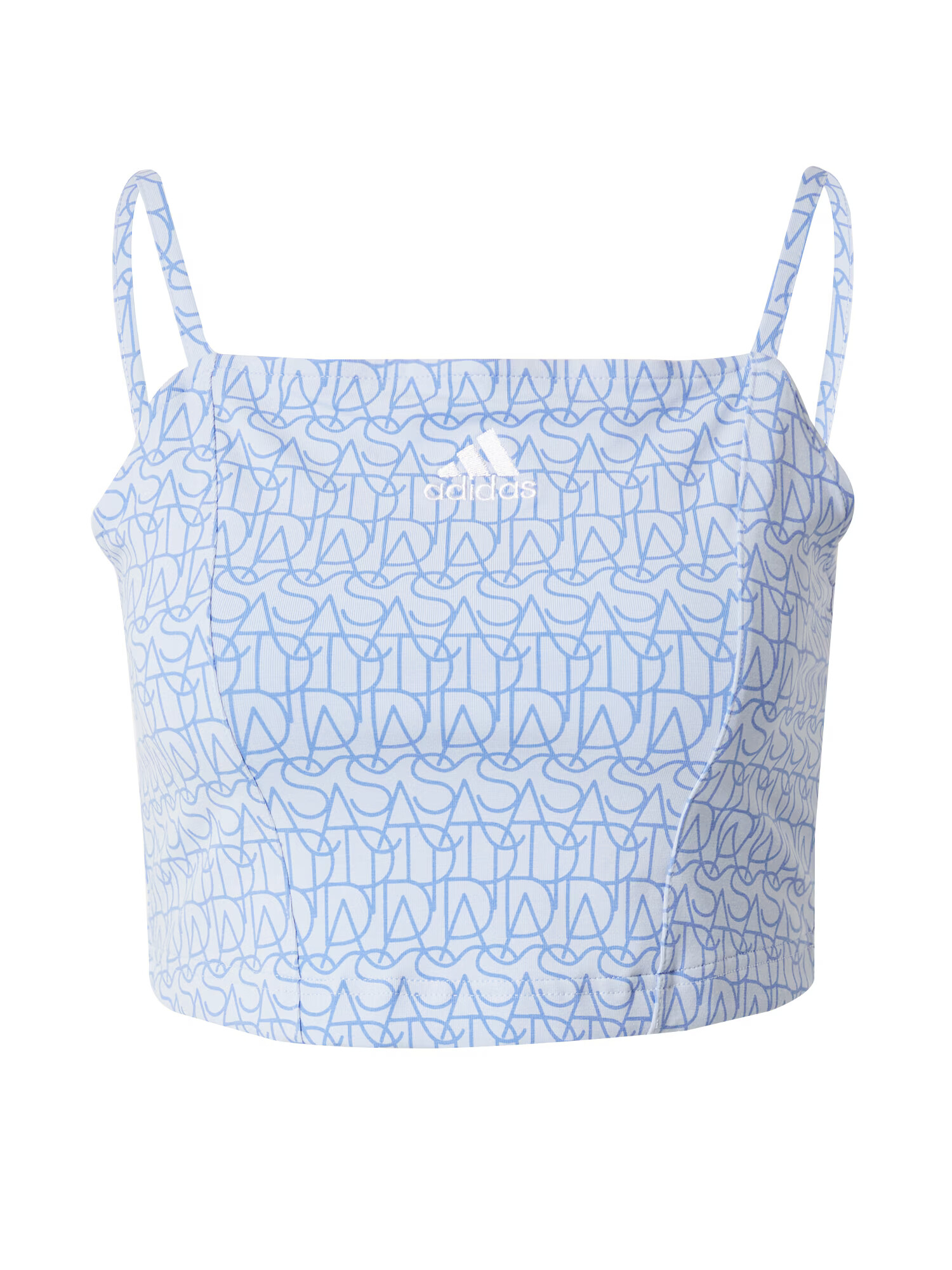 ADIDAS SPORTSWEAR Αθλητικό τοπ 'Allover Graphic Corset-Inspired' γαλάζιο / λευκό - Pepit.gr