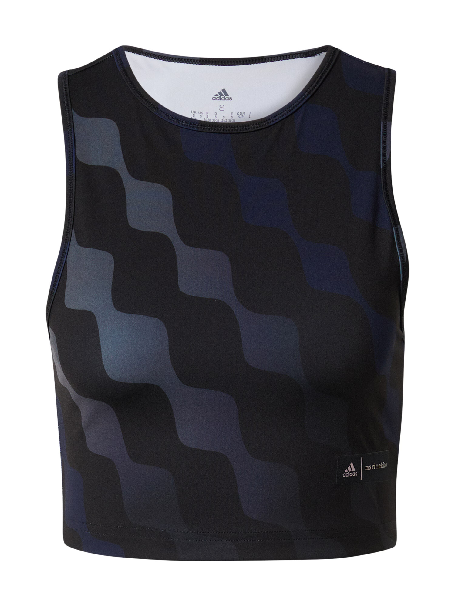 ADIDAS SPORTSWEAR Αθλητικό τοπ 'Marimekko Train Icons Print' γεντιανή / γκρι / πέτρα / μαύρο / λευκό - Pepit.gr