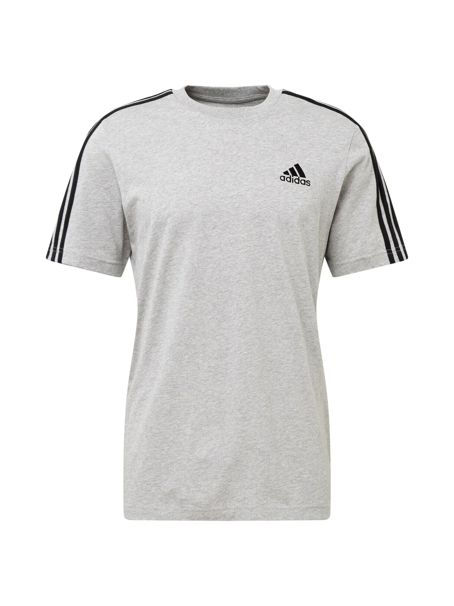 ADIDAS SPORTSWEAR Λειτουργικό μπλουζάκι 'Essentials 3-Stripes' γκρι μελανζέ / μαύρο - Pepit.gr