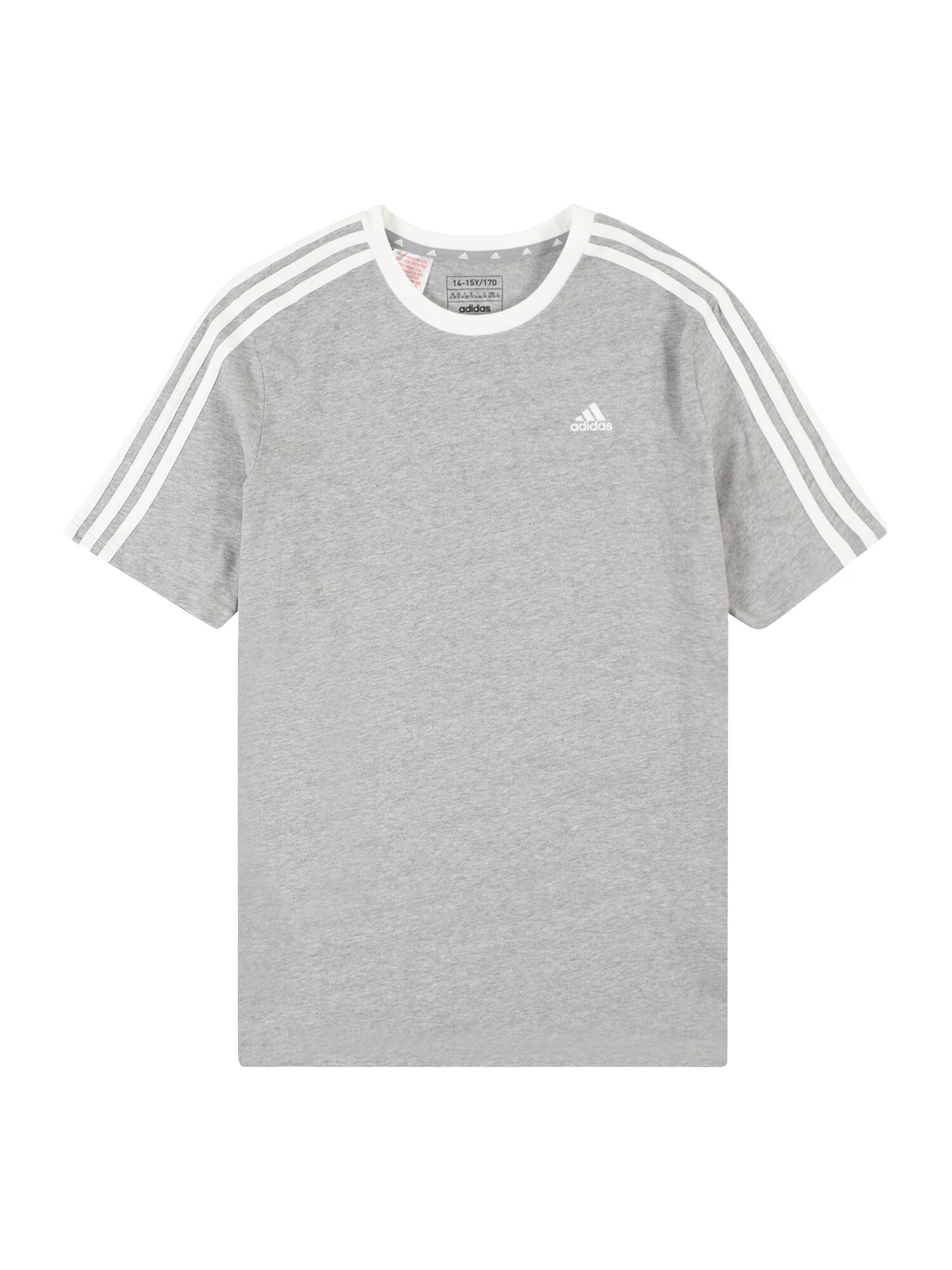 ADIDAS SPORTSWEAR Λειτουργικό μπλουζάκι 'Essentials 3-Stripes Loose Fit friend' γκρι μελανζέ / λευκό - Pepit.gr