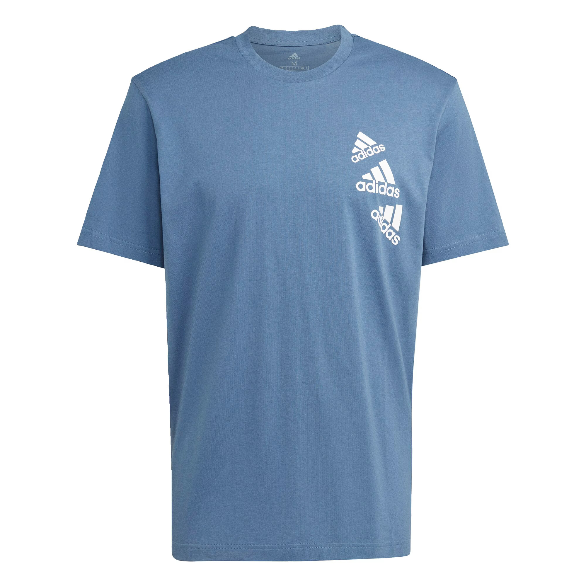 ADIDAS SPORTSWEAR Λειτουργικό μπλουζάκι 'Essentials Brandlove' μπλε περιστεριού / λευκό - Pepit.gr