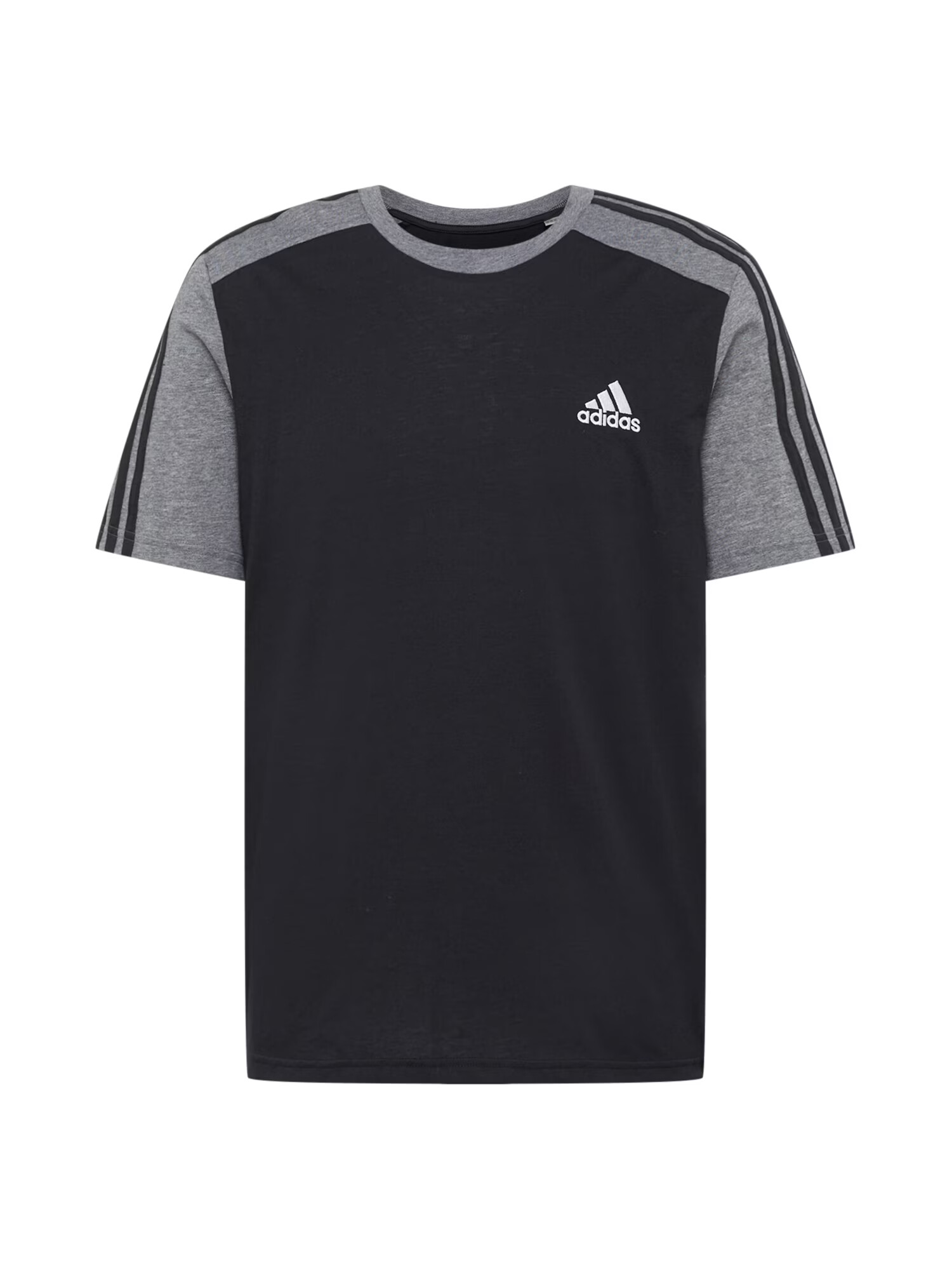 ADIDAS SPORTSWEAR Λειτουργικό μπλουζάκι 'Essentials Mélange' γκρι μελανζέ / μαύρο / λευκό - Pepit.gr