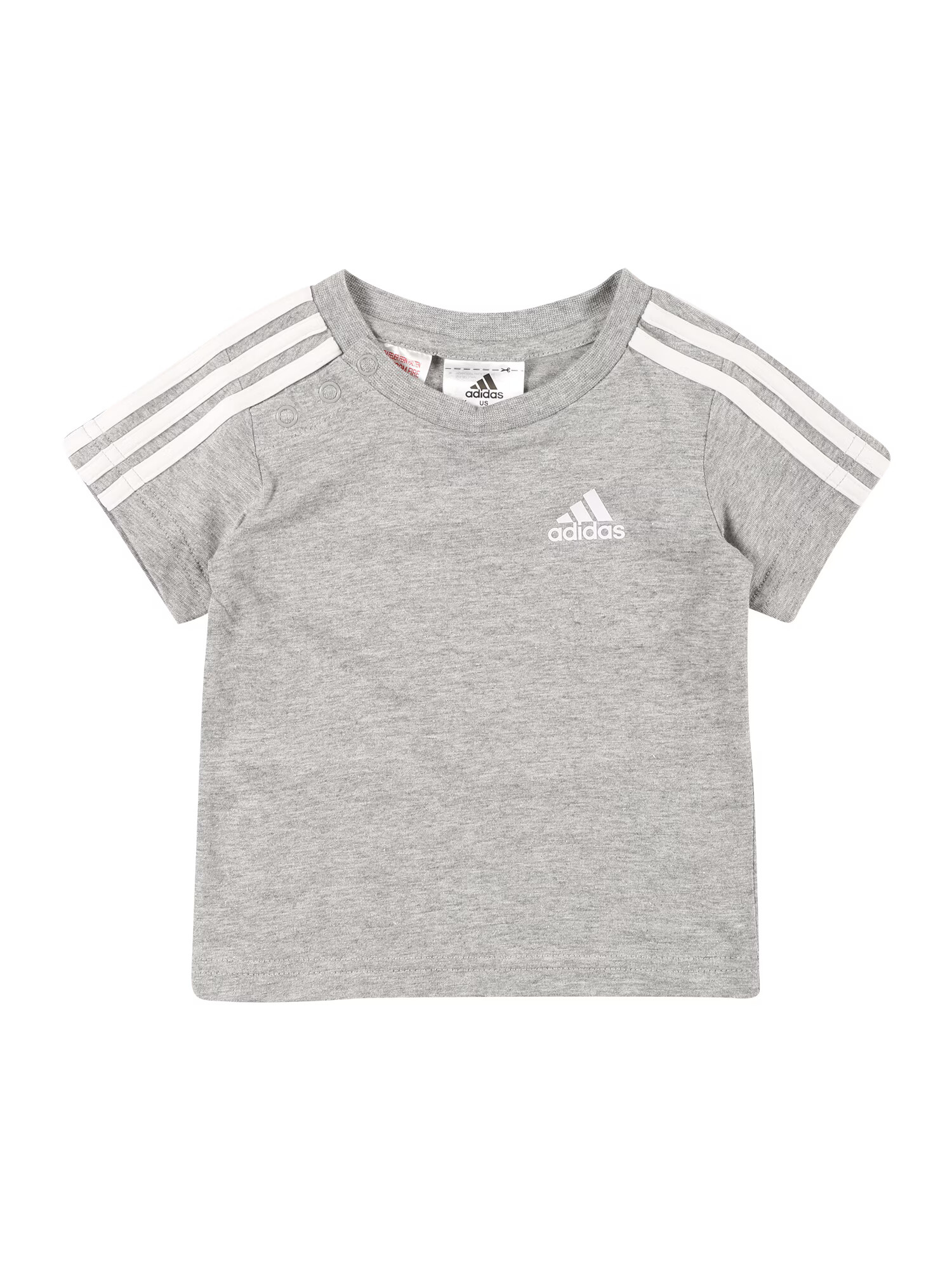 ADIDAS SPORTSWEAR Λειτουργικό μπλουζάκι γκρι μελανζέ / λευκό - Pepit.gr