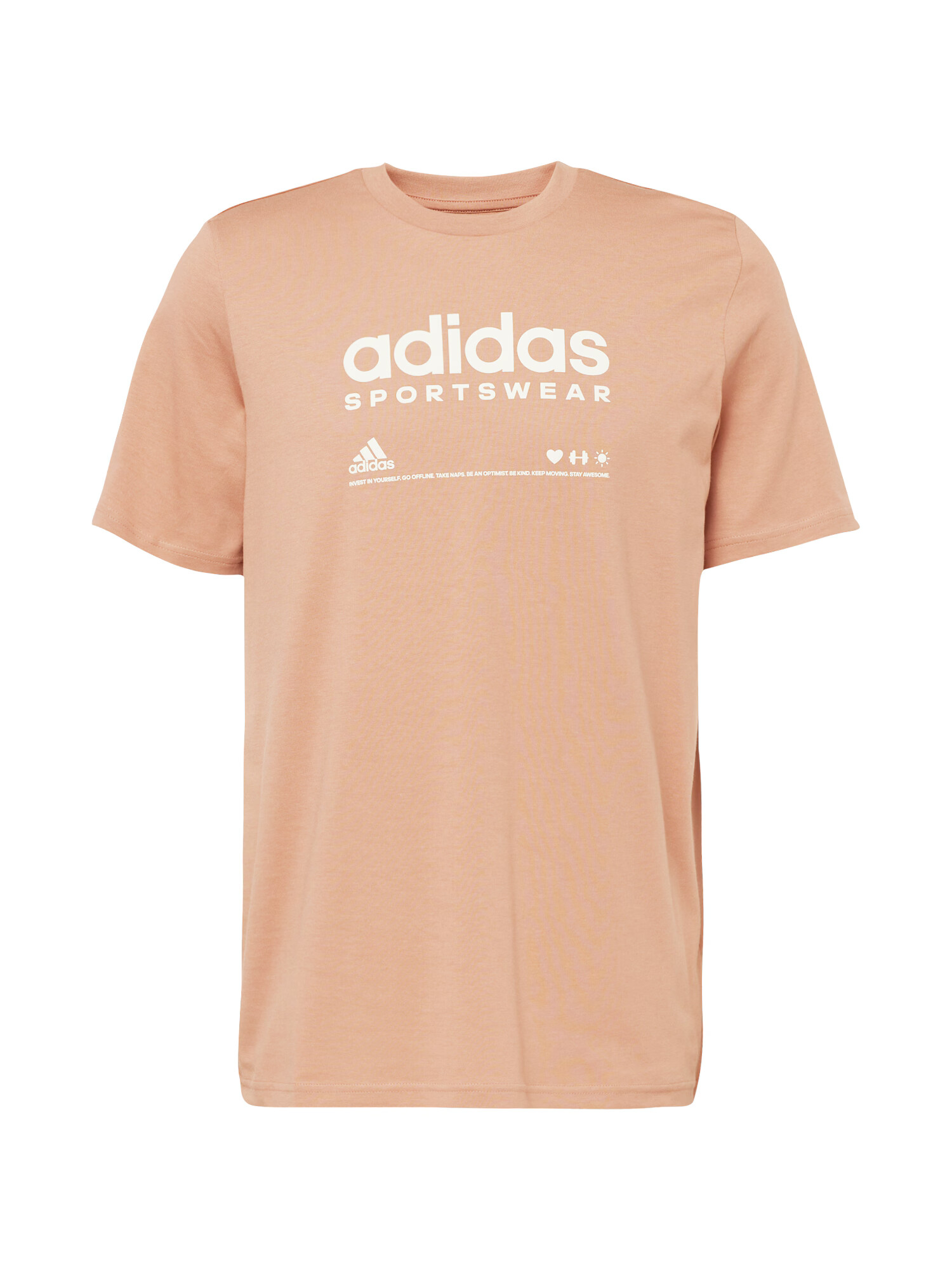 ADIDAS SPORTSWEAR Λειτουργικό μπλουζάκι 'Lounge Graphic' κόκκινο παστέλ / λευκό - Pepit.gr