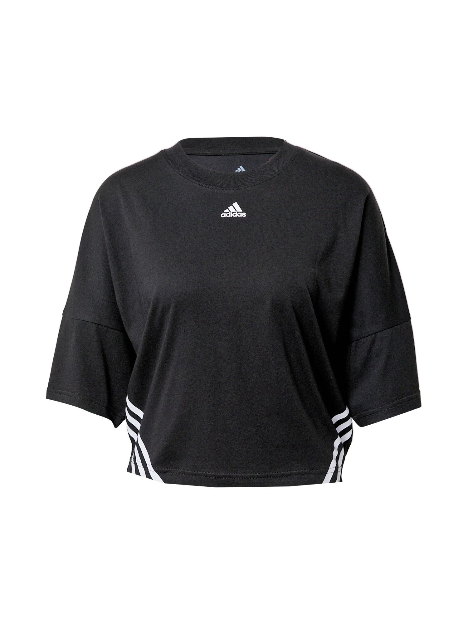 ADIDAS SPORTSWEAR Λειτουργικό μπλουζάκι μαύρο / λευκό - Pepit.gr