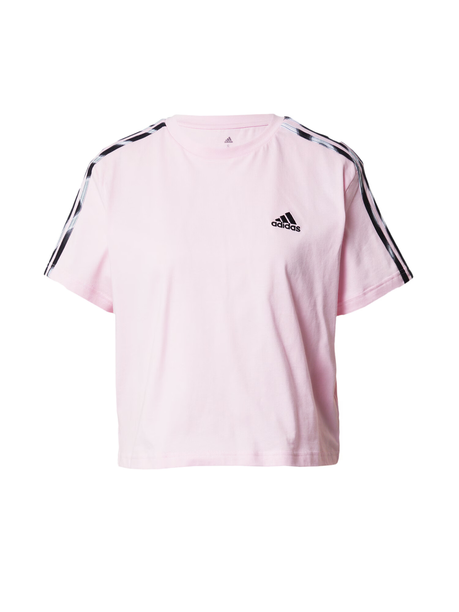 ADIDAS SPORTSWEAR Λειτουργικό μπλουζάκι 'Vibrant Print 3-Stripes ' γκρι / ρόδινο / μαύρο / λευκό - Pepit.gr