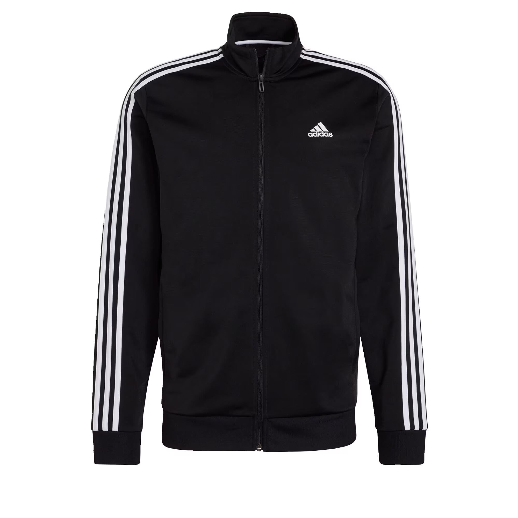 ADIDAS SPORTSWEAR Μπουφάν άσκησης 'Essentials Warm-Up 3-Stripes' μαύρο / λευκό - Pepit.gr