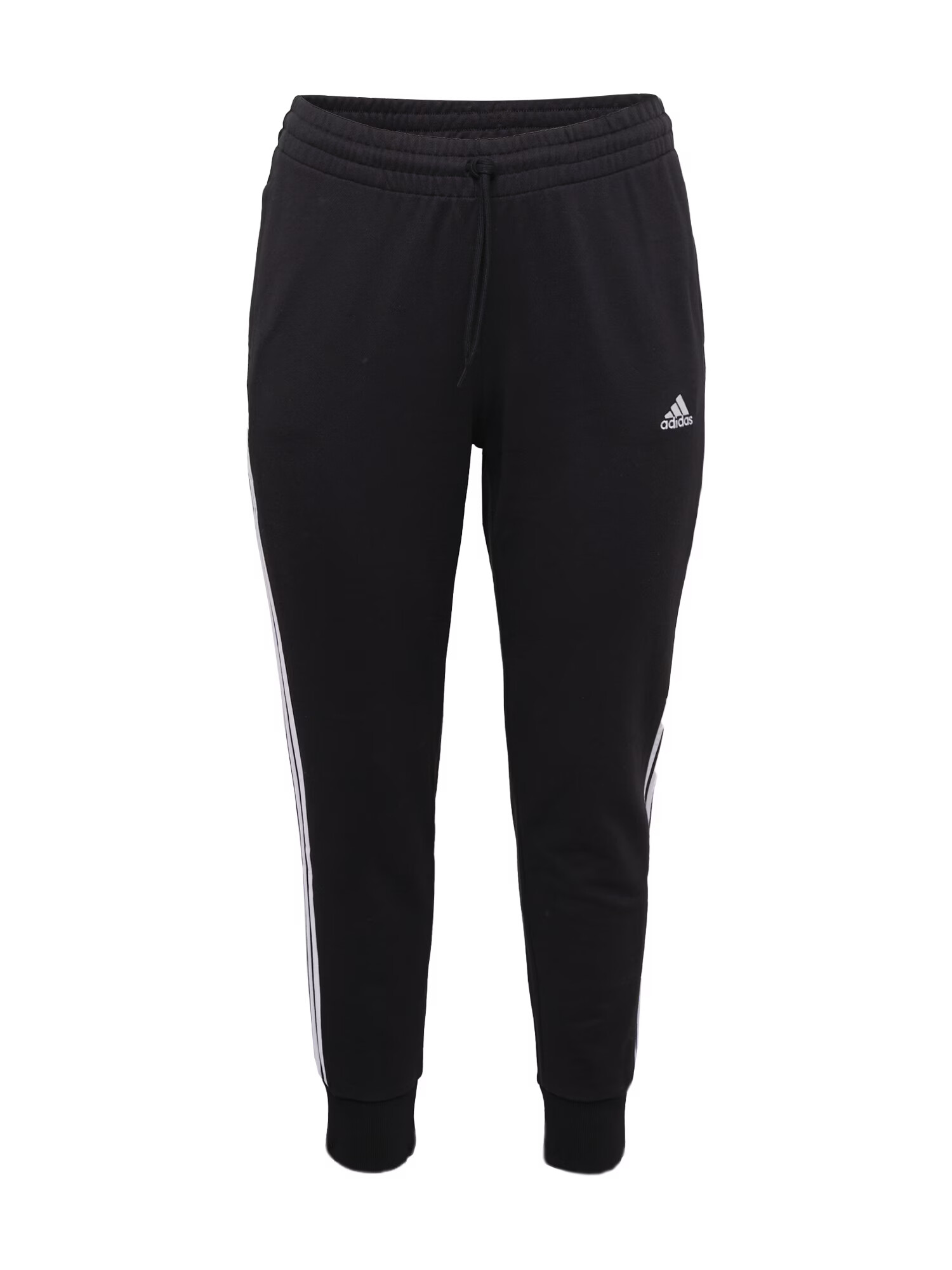 ADIDAS SPORTSWEAR Παντελόνι φόρμας 'Essentials 3-Stripes French Terry Cuffed ' μαύρο / λευκό - Pepit.gr