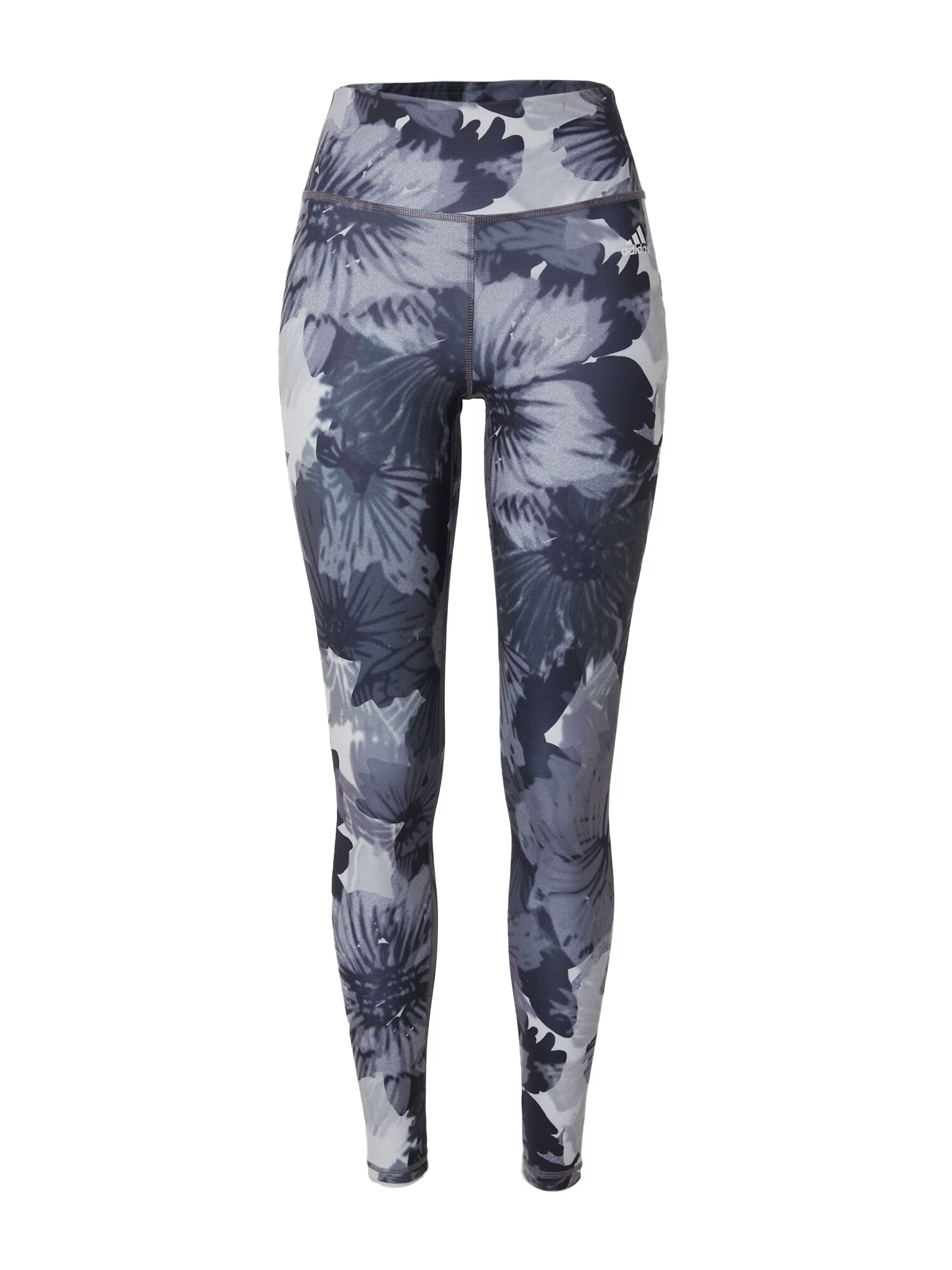 ADIDAS SPORTSWEAR Παντελόνι φόρμας 'Essentials Printed High-Waisted' μπλε περιστεριού / ανοικτό γκρι / σκούρο γκρι - Pepit.gr