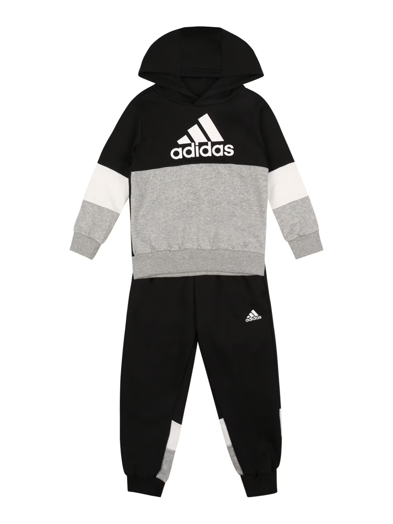 ADIDAS SPORTSWEAR Φόρμα γκρι μελανζέ / μαύρο / λευκό - Pepit.gr