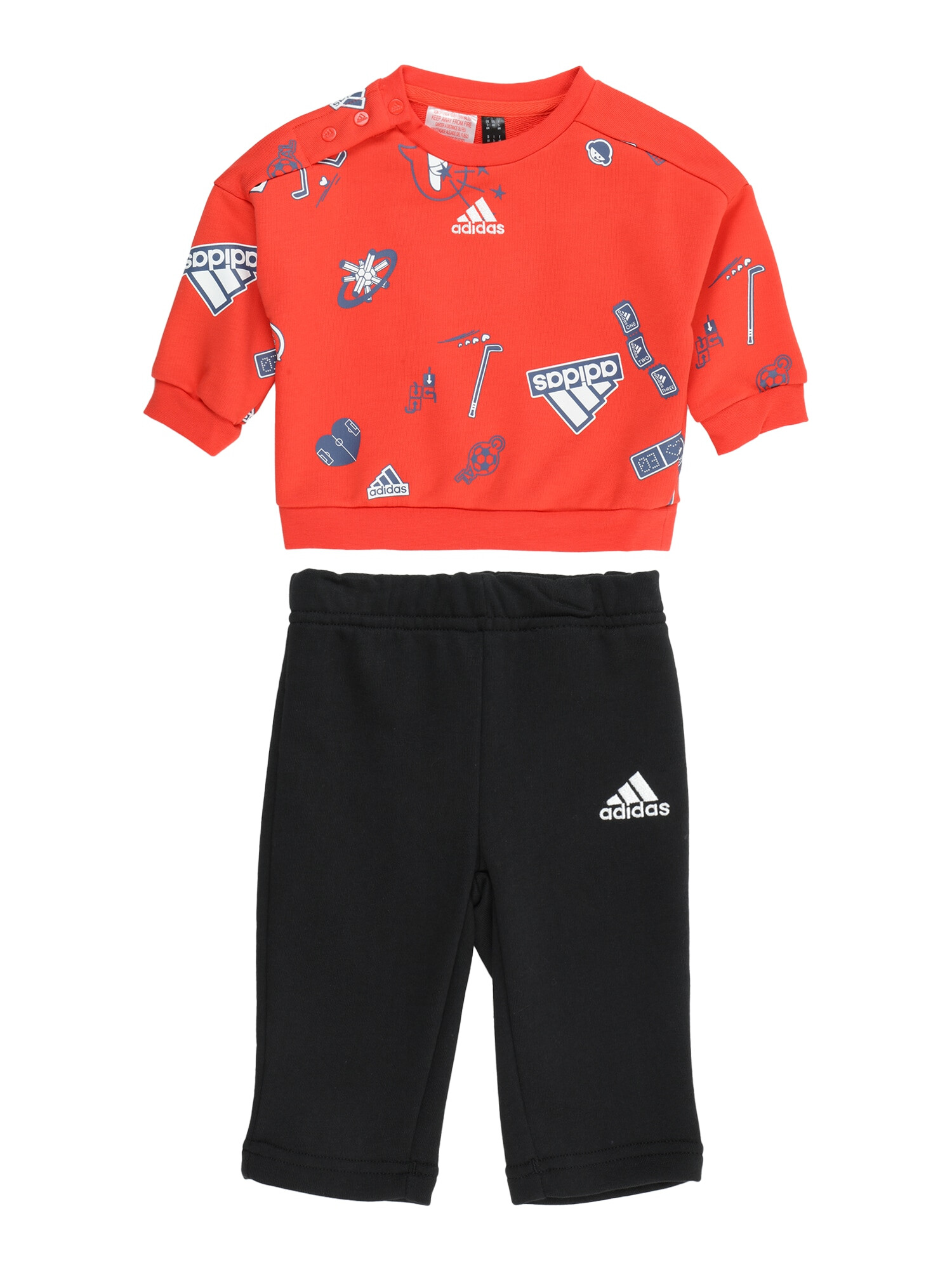 ADIDAS SPORTSWEAR Φόρμα σκούρο γκρι / κόκκινο / μαύρο / λευκό - Pepit.gr