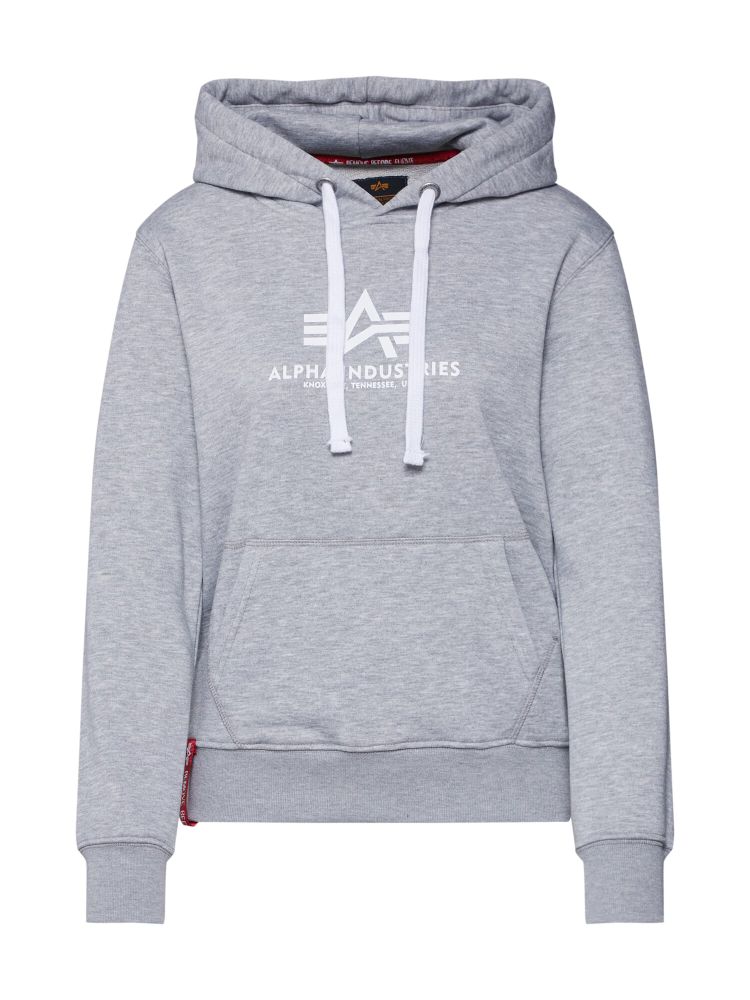 ALPHA INDUSTRIES Μπλούζα φούτερ γκρι μελανζέ / λευκό - Pepit.gr