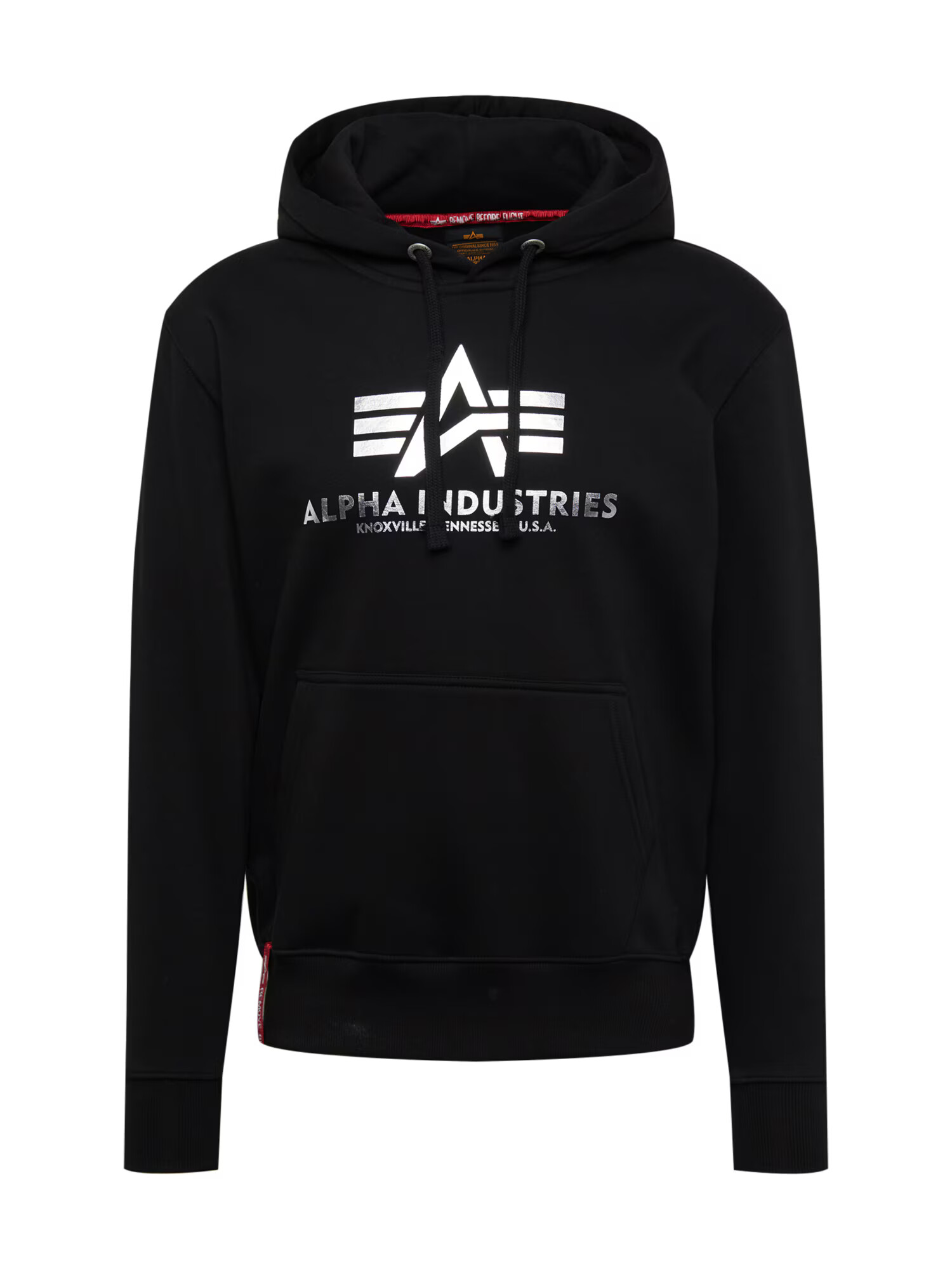 ALPHA INDUSTRIES Μπλούζα φούτερ μαύρο / ασημί - Pepit.gr