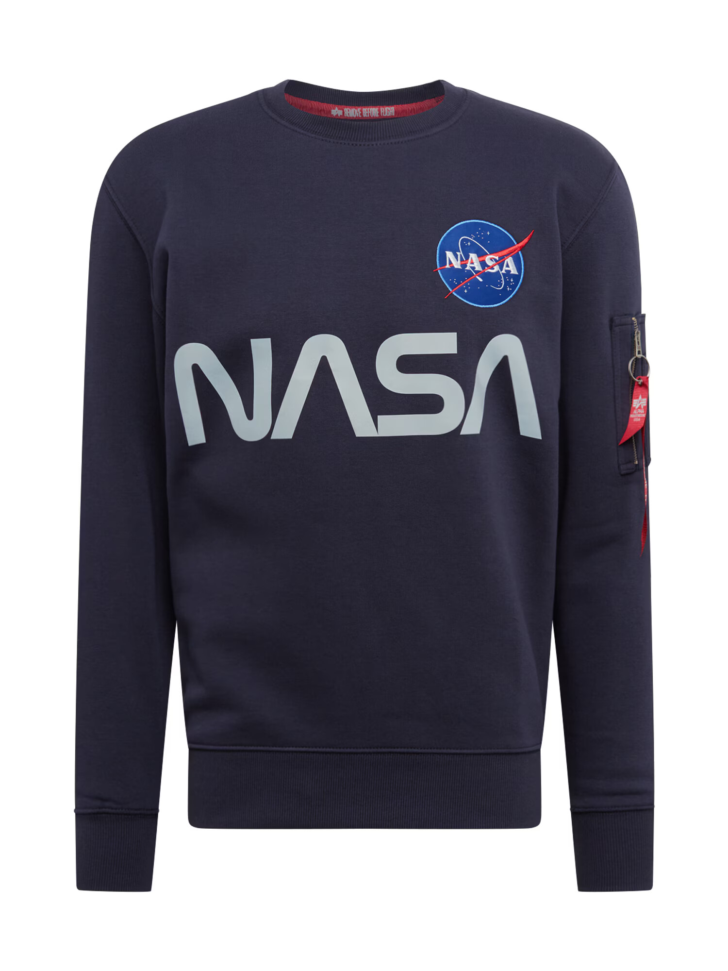 ALPHA INDUSTRIES Μπλούζα φούτερ ' Nasa Reflective ' μπλε / γκρι / κόκκινο / λευκό - Pepit.gr