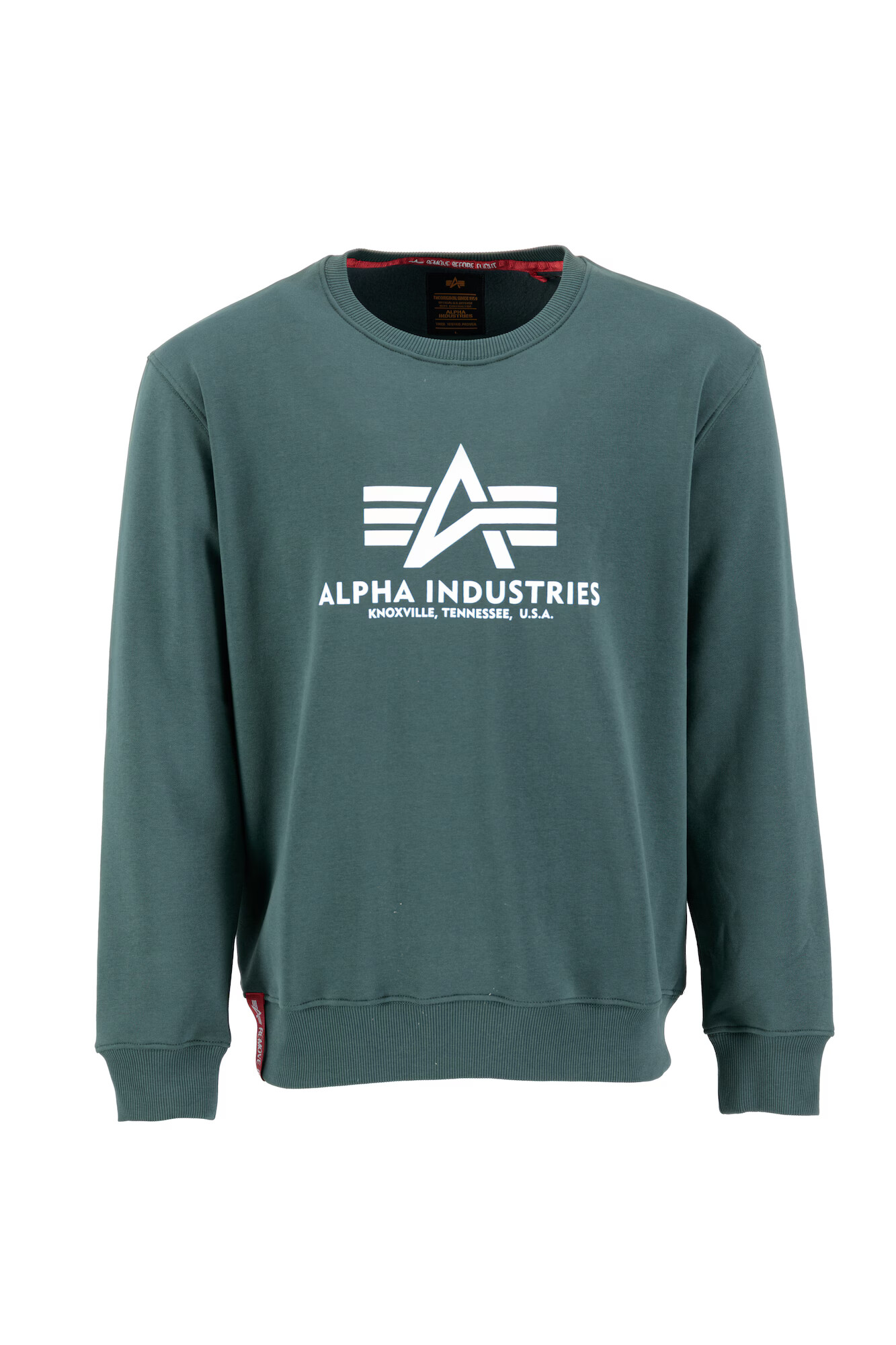 ALPHA INDUSTRIES Μπλούζα φούτερ σκούρο πράσινο / λευκό - Pepit.gr