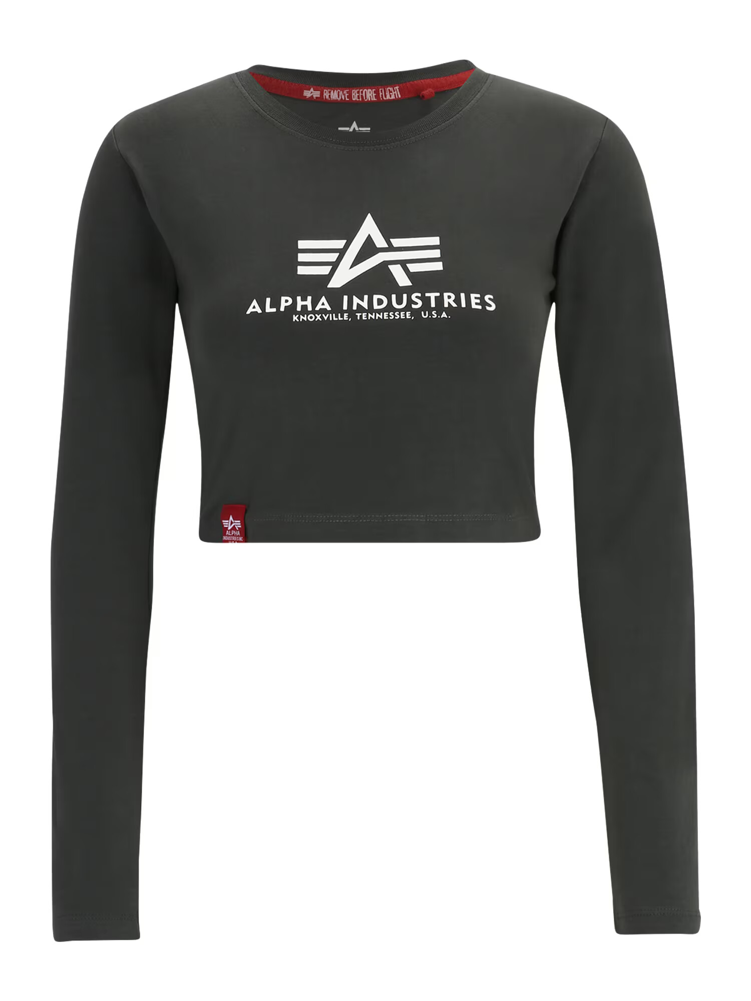 ALPHA INDUSTRIES Μπλουζάκι ανθρακί / λευκό - Pepit.gr