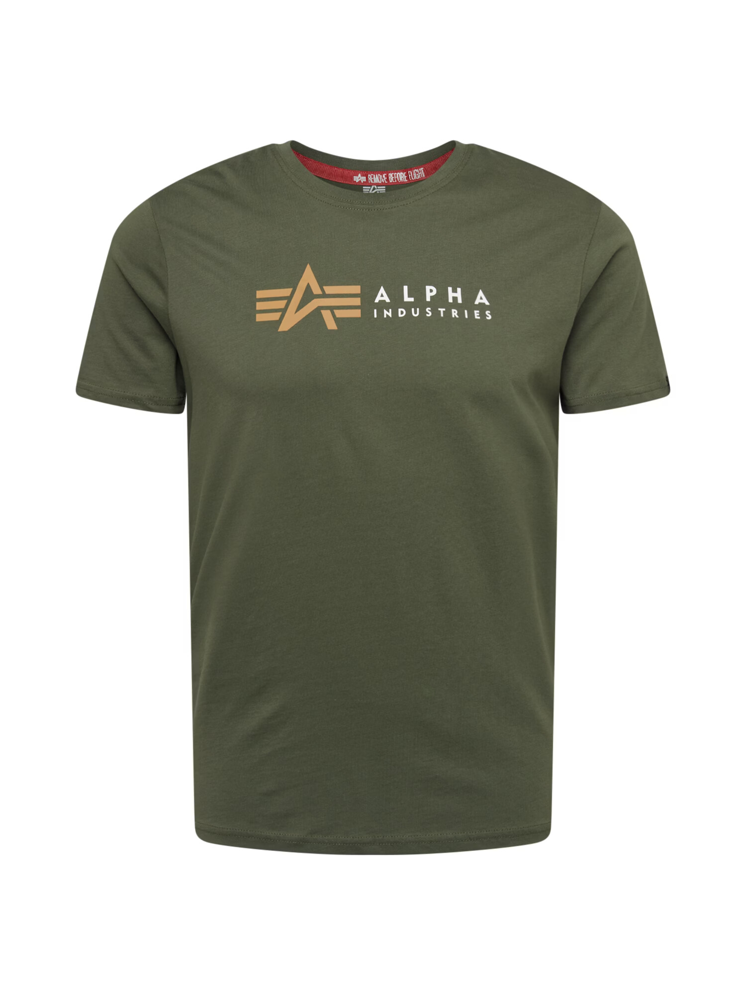 ALPHA INDUSTRIES Μπλουζάκι χρυσοκίτρινο / σκούρο πράσινο / λευκό - Pepit.gr