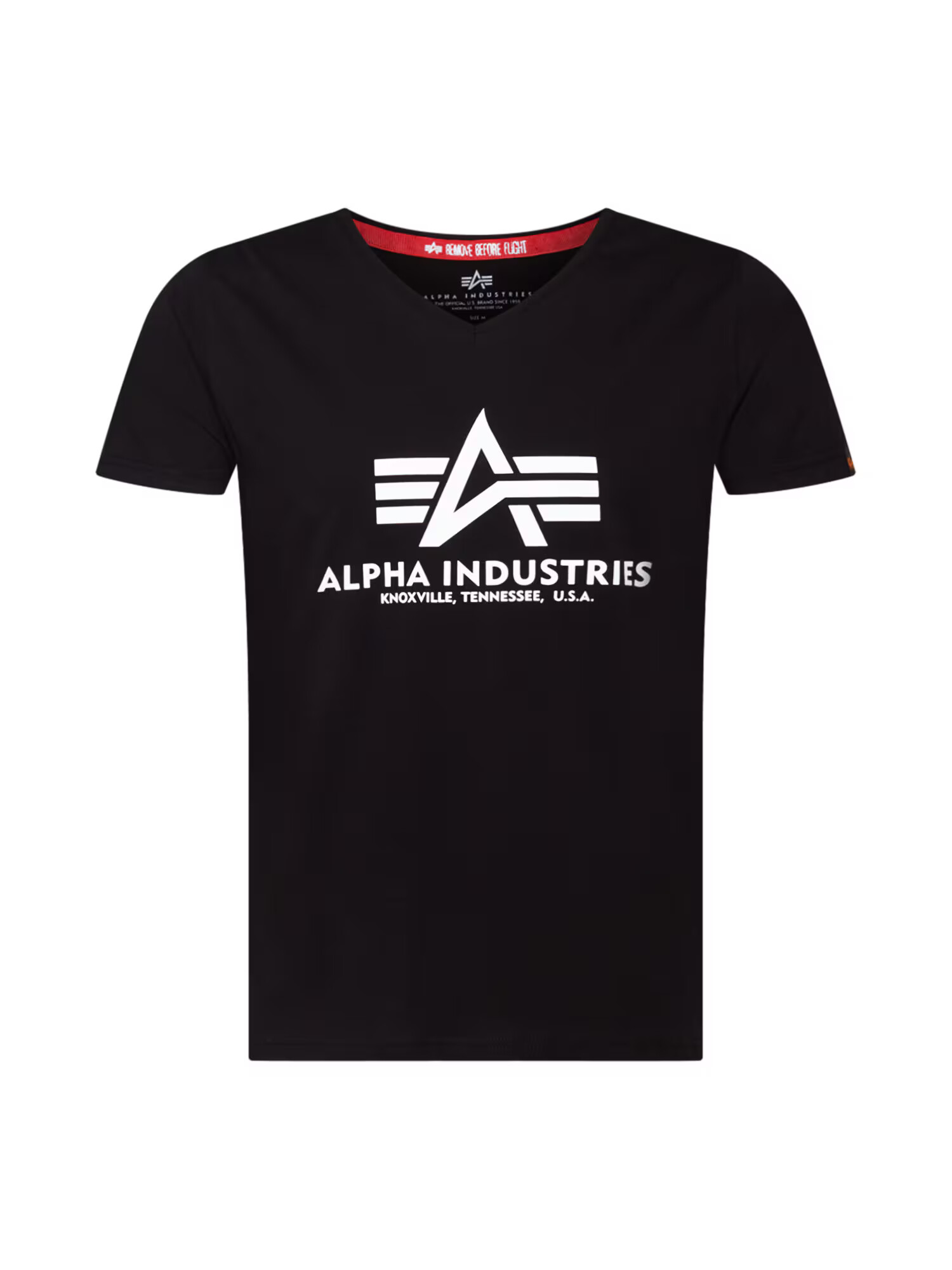 ALPHA INDUSTRIES Μπλουζάκι μαύρο / λευκό - Pepit.gr