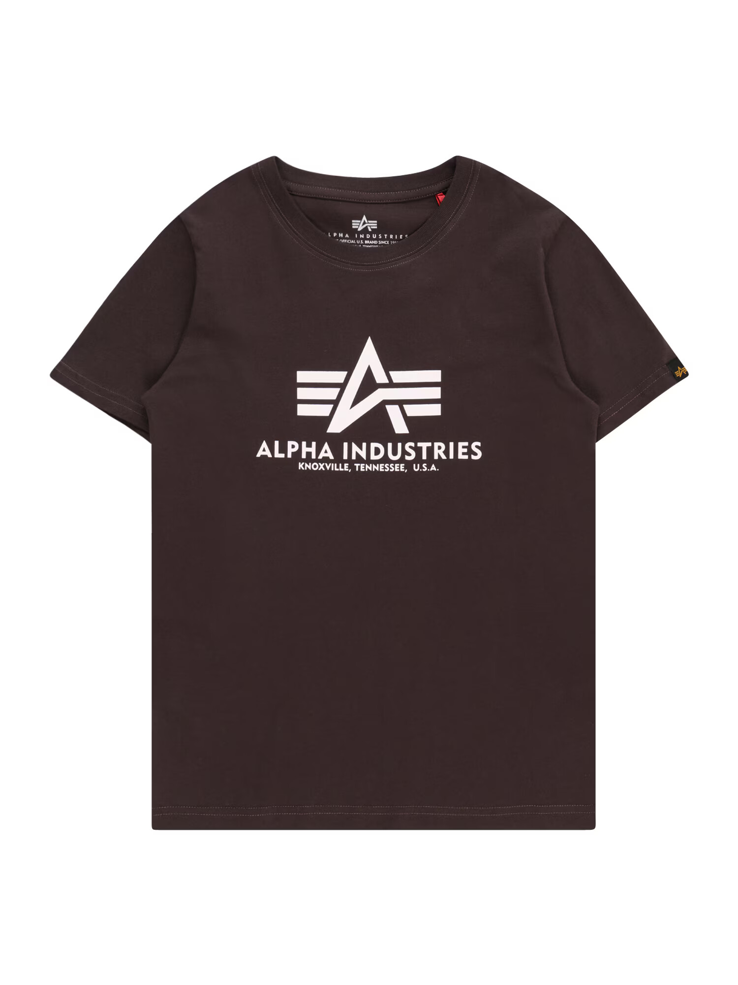 ALPHA INDUSTRIES Μπλουζάκι σοκολατί / λευκό - Pepit.gr