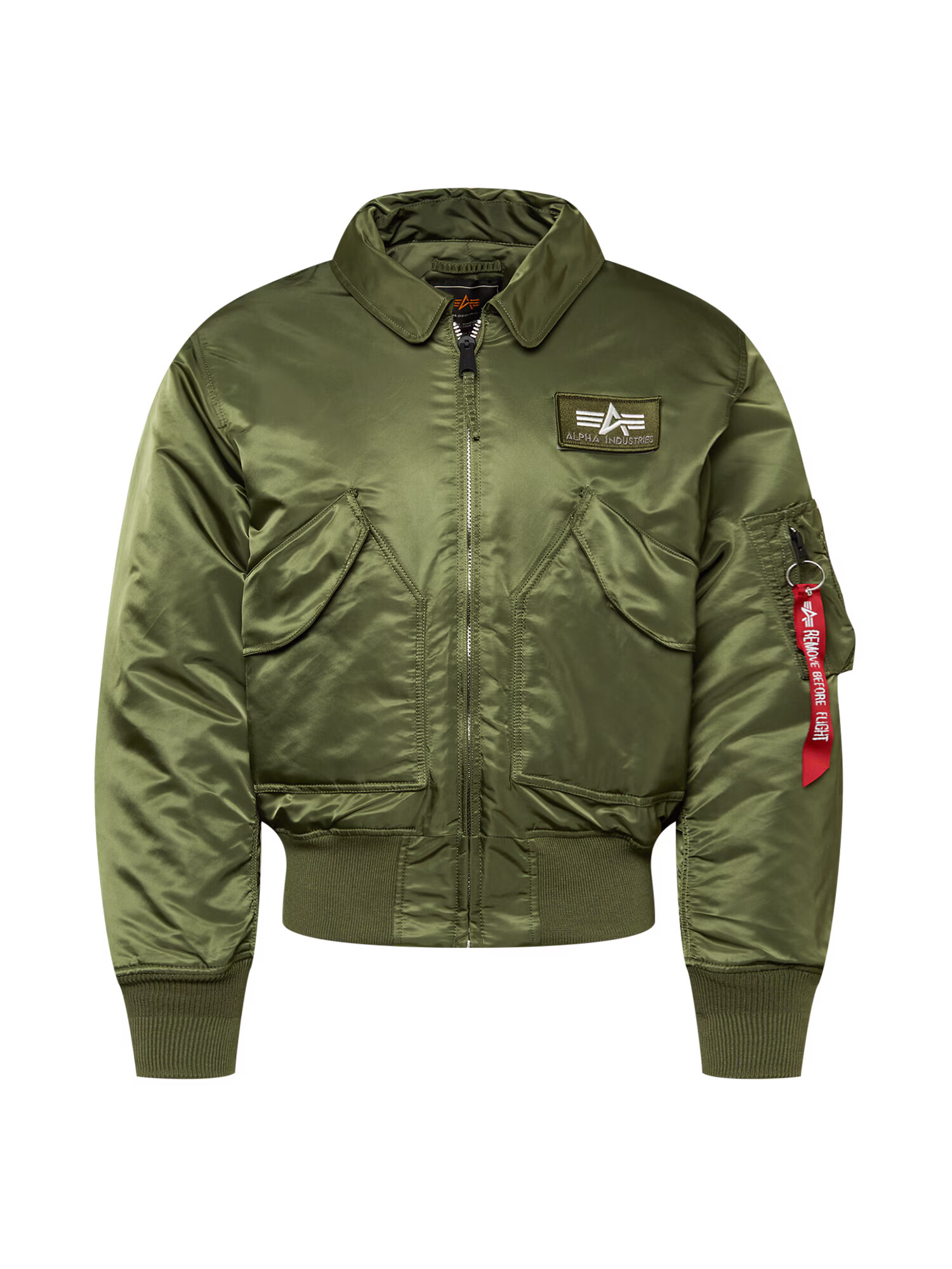 ALPHA INDUSTRIES Φθινοπωρινό και ανοιξιάτικο μπουφάν 'CWU 45' λαδί / σκούρο κόκκινο / λευκό - Pepit.gr