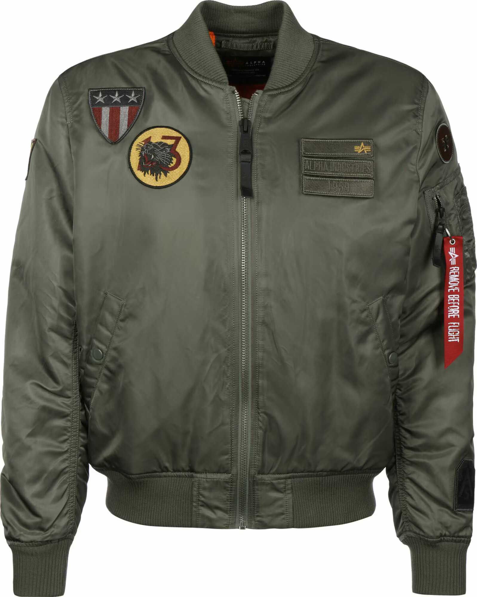 ALPHA INDUSTRIES Φθινοπωρινό και ανοιξιάτικο μπουφάν ' MA-1 Air Force ' ανάμεικτα χρώματα / πορτοκαλί - Pepit.gr