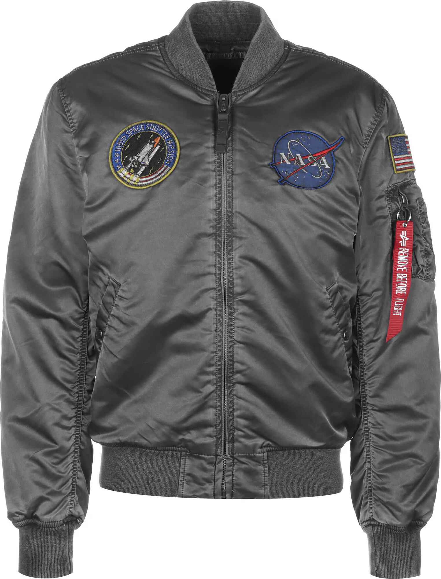 ALPHA INDUSTRIES Φθινοπωρινό και ανοιξιάτικο μπουφάν 'MA-1 VF NASA' μπλε / γκρι / κόκκινο - Pepit.gr