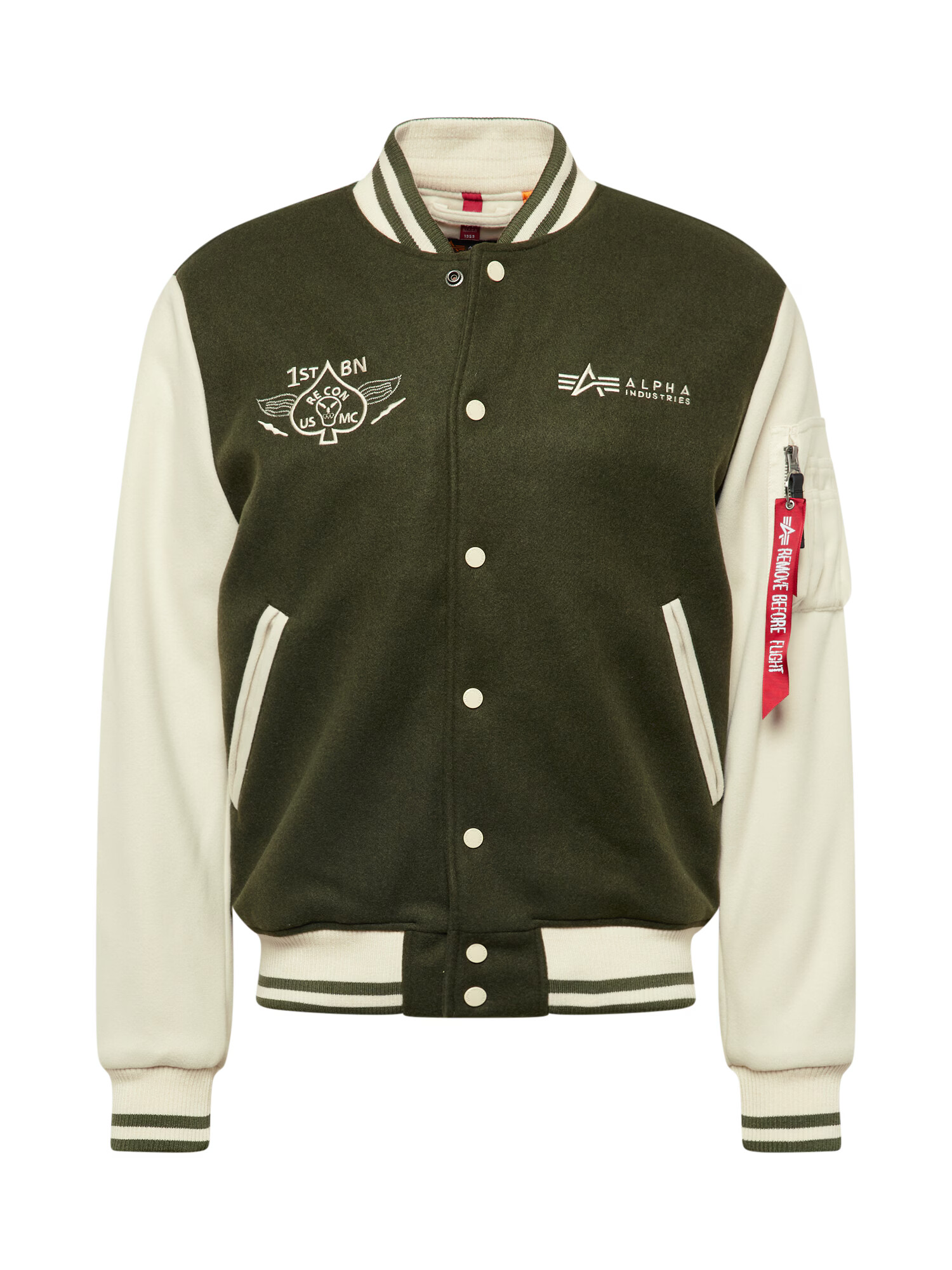 ALPHA INDUSTRIES Φθινοπωρινό και ανοιξιάτικο μπουφάν 'Varsity' μπεζ / λαδί - Pepit.gr