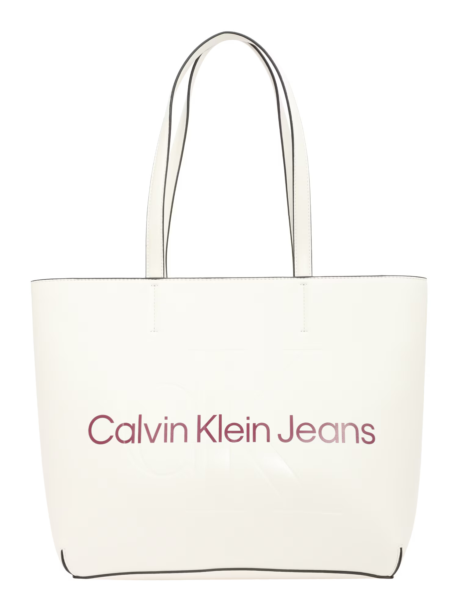 Calvin Klein Jeans Μεγάλη τσάντα σκούρο λιλά / λευκό - Pepit.gr