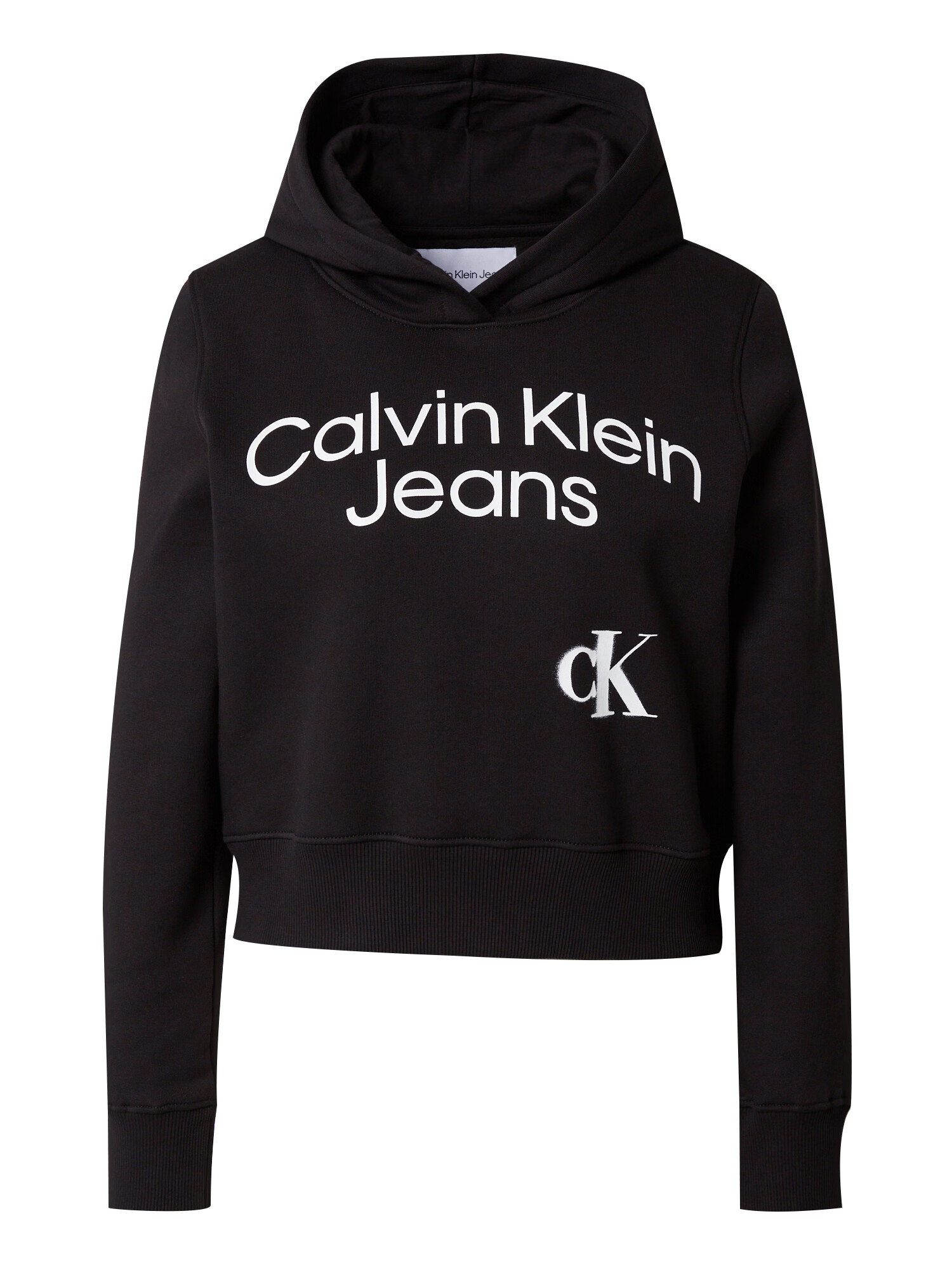 Calvin Klein Jeans Μπλούζα φούτερ μαύρο / λευκό - Pepit.gr