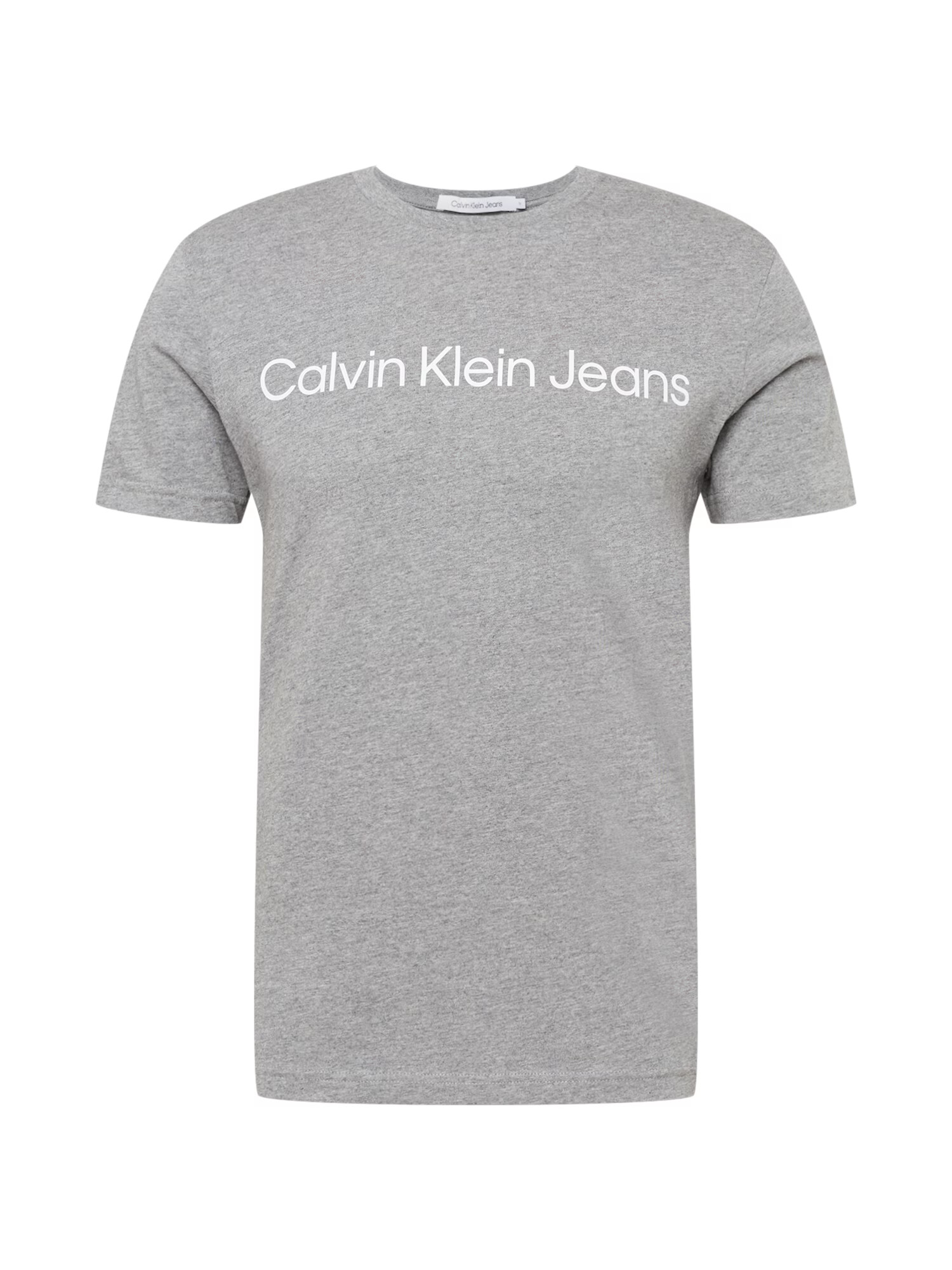 Calvin Klein Jeans Μπλουζάκι γκρι μελανζέ / λευκό - Pepit.gr