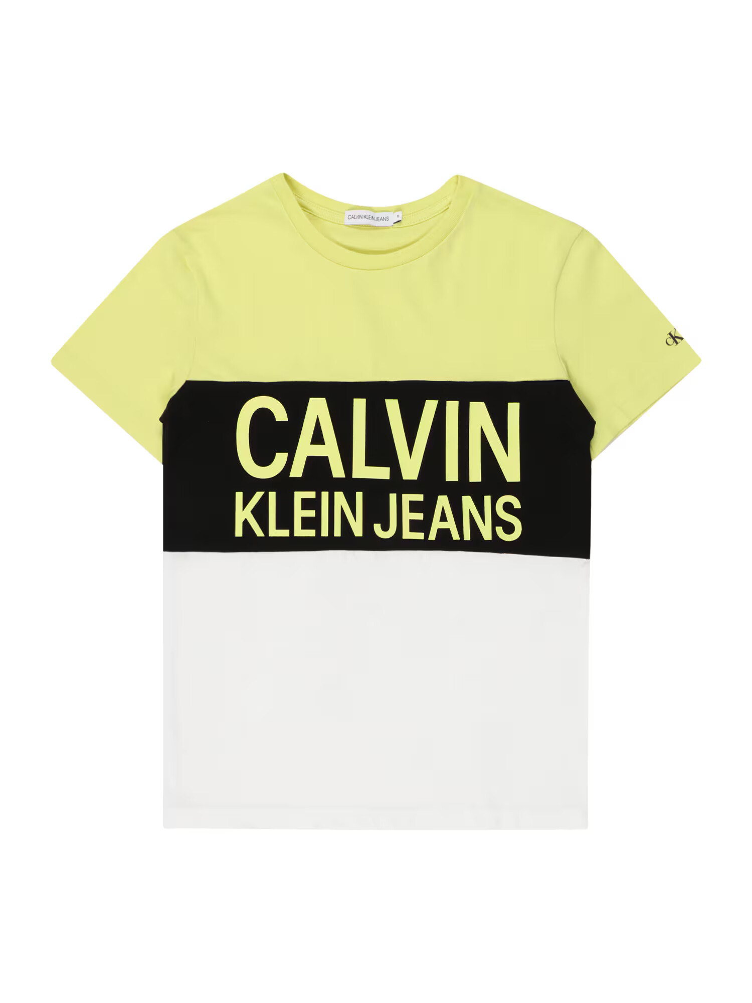 Calvin Klein Jeans Μπλουζάκι λεμονί / μαύρο / λευκό - Pepit.gr