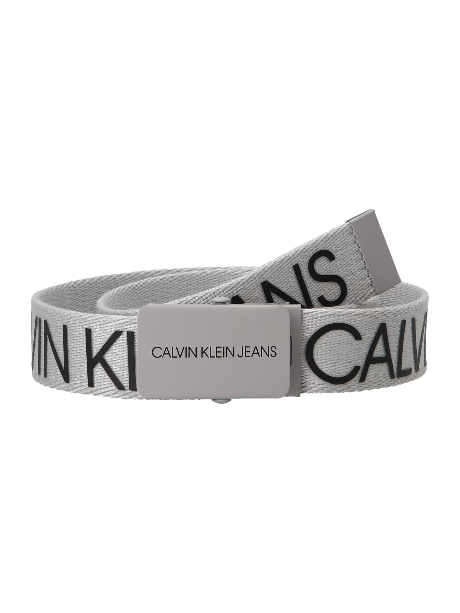 Calvin Klein Jeans Ζώνη 'CANVAS LOGO BELT' ανοικτό γκρι / μαύρο - Pepit.gr