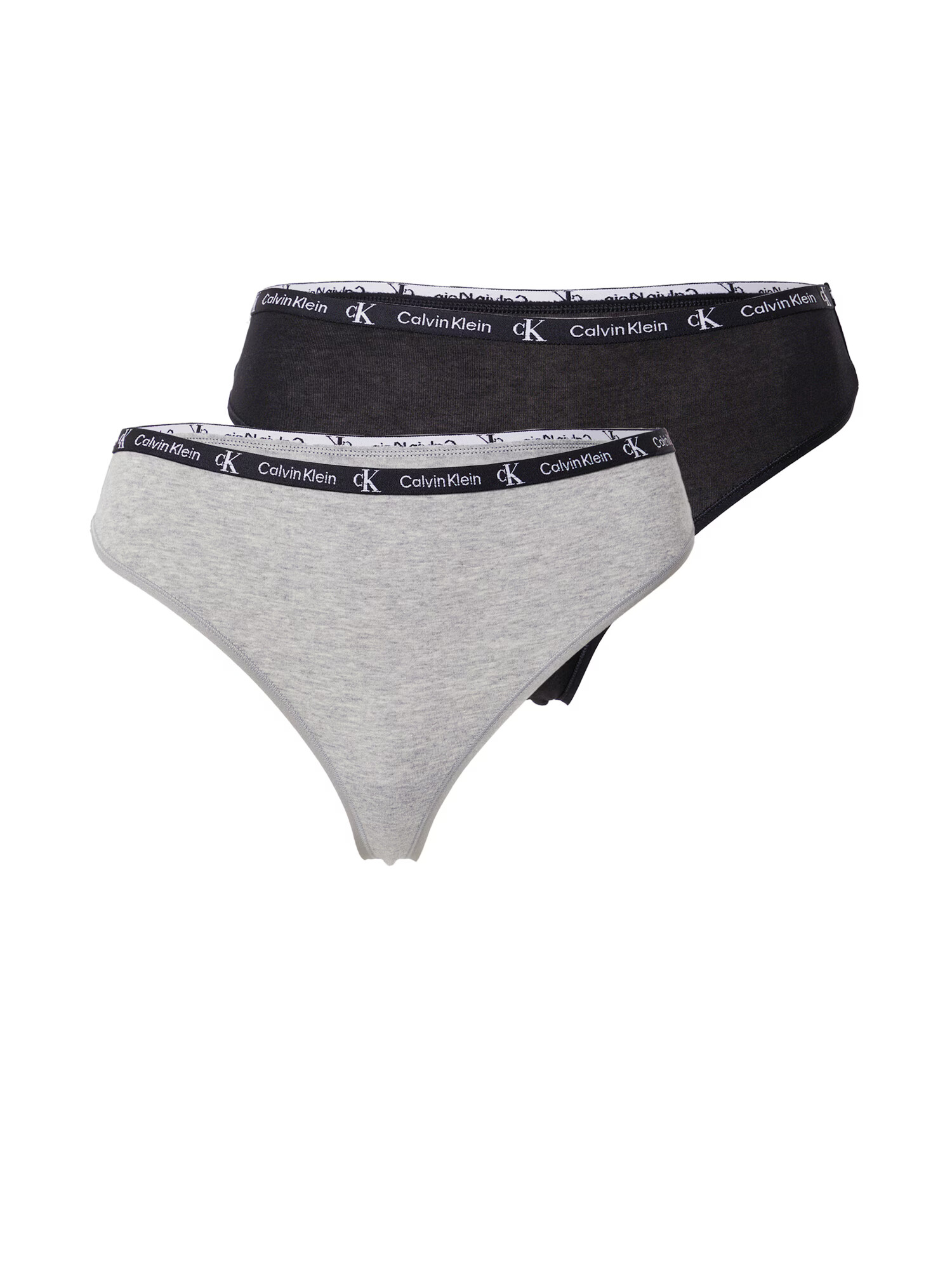 Calvin Klein Underwear Στρινγκ γκρι μελανζέ / μαύρο μελανζέ / λευκό - Pepit.gr