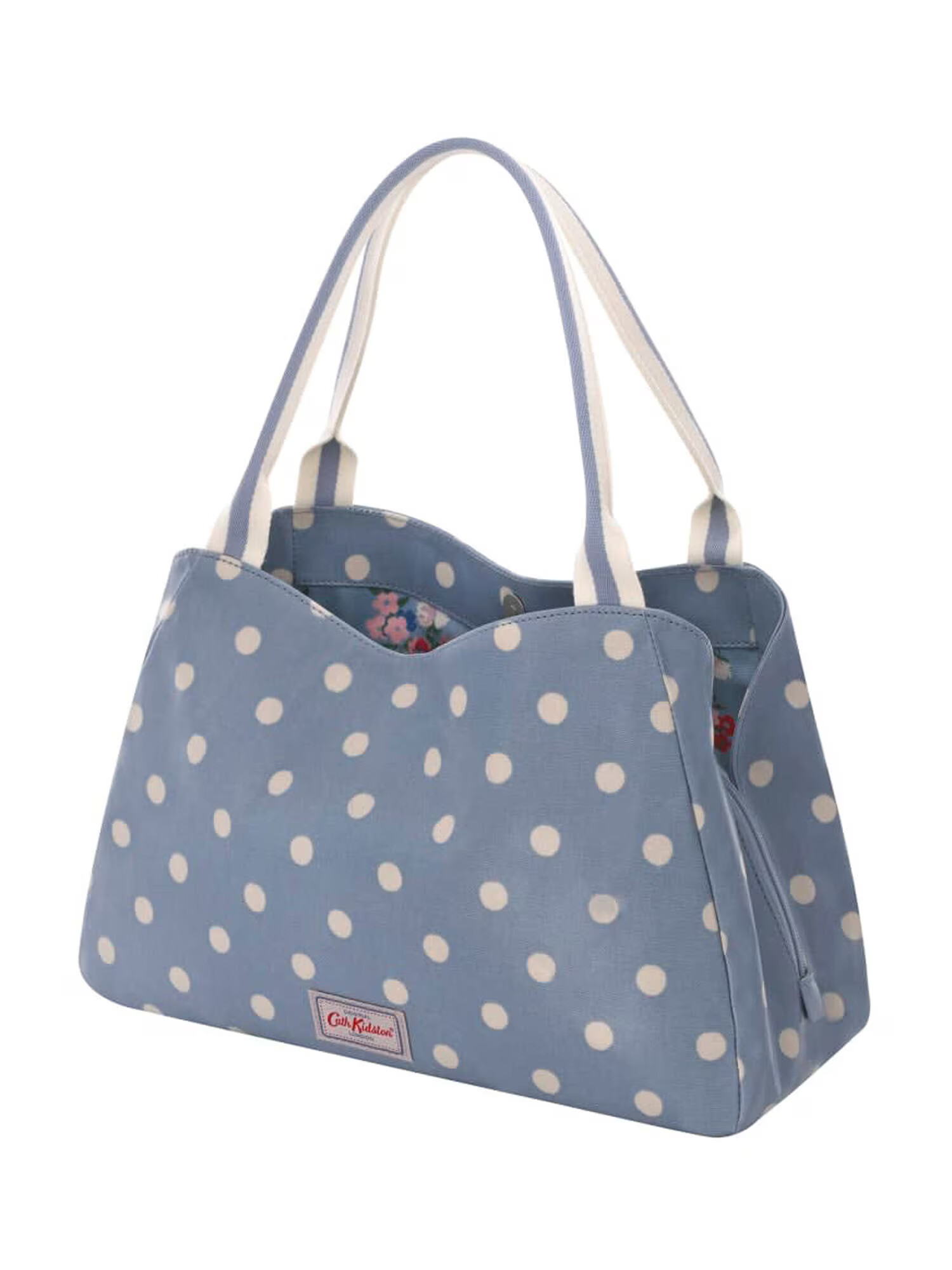 Cath Kidston Τσάντα ώμου κρεμ / μπλε φιμέ - Pepit.gr