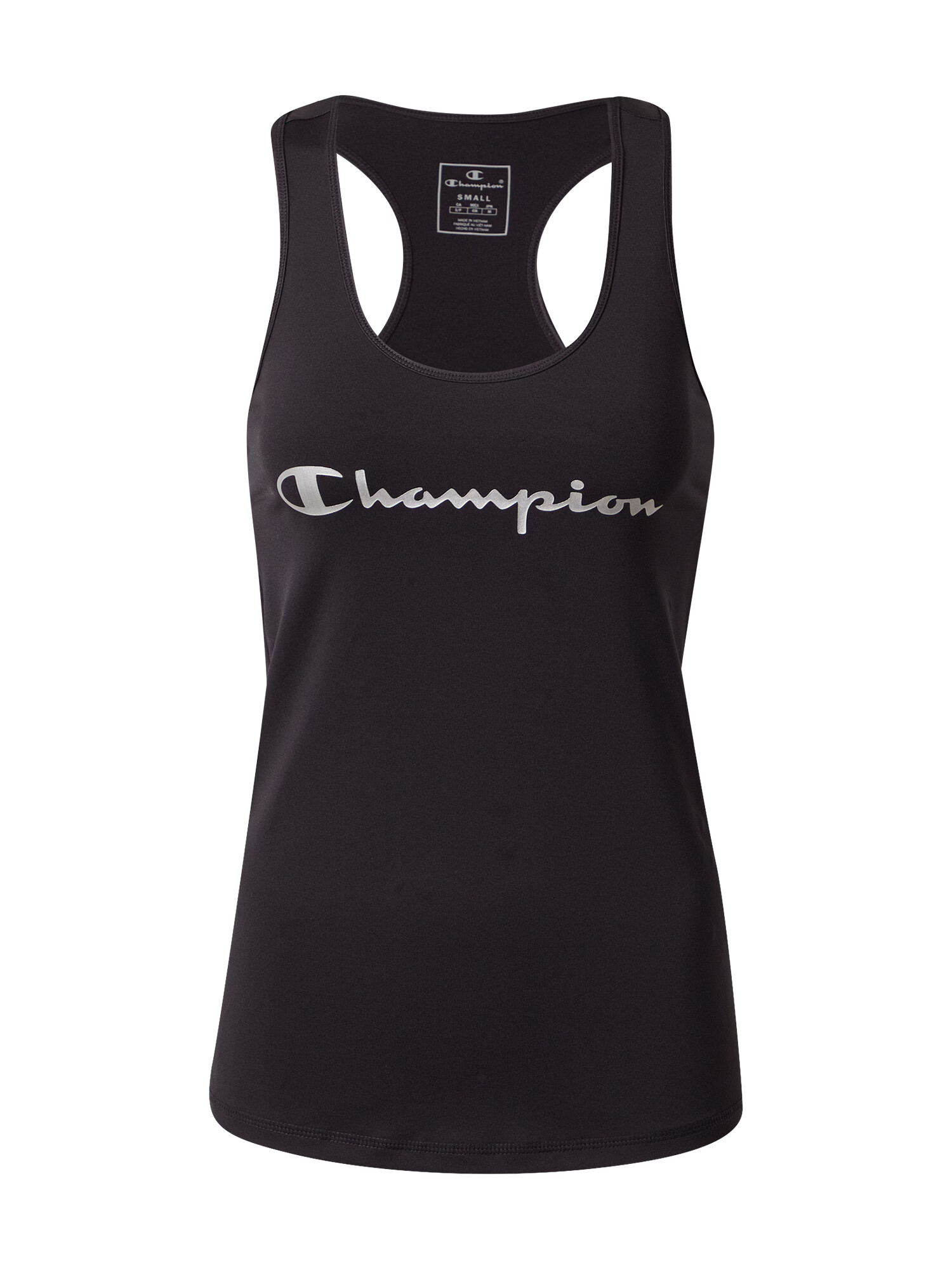 Champion Authentic Athletic Apparel Αθλητικό τοπ μαύρο / ασημί - Pepit.gr