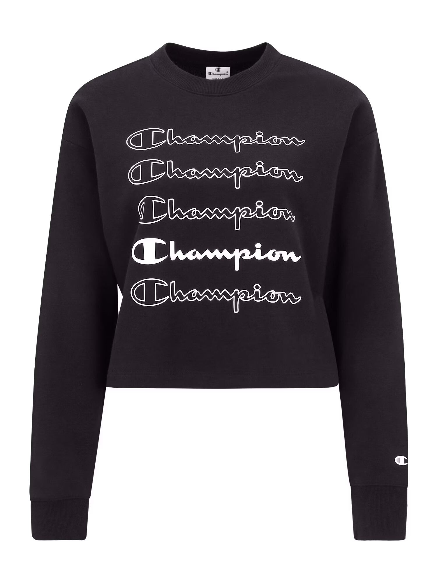 Champion Authentic Athletic Apparel Μπλούζα φούτερ μαύρο / λευκό - Pepit.gr