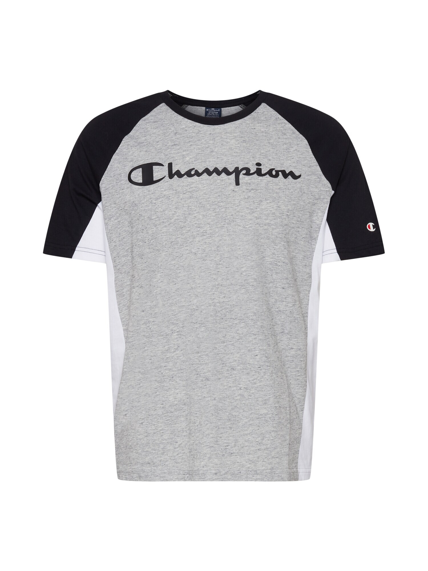 Champion Authentic Athletic Apparel Μπλουζάκι γκρι μελανζέ / μαύρο / λευκό - Pepit.gr