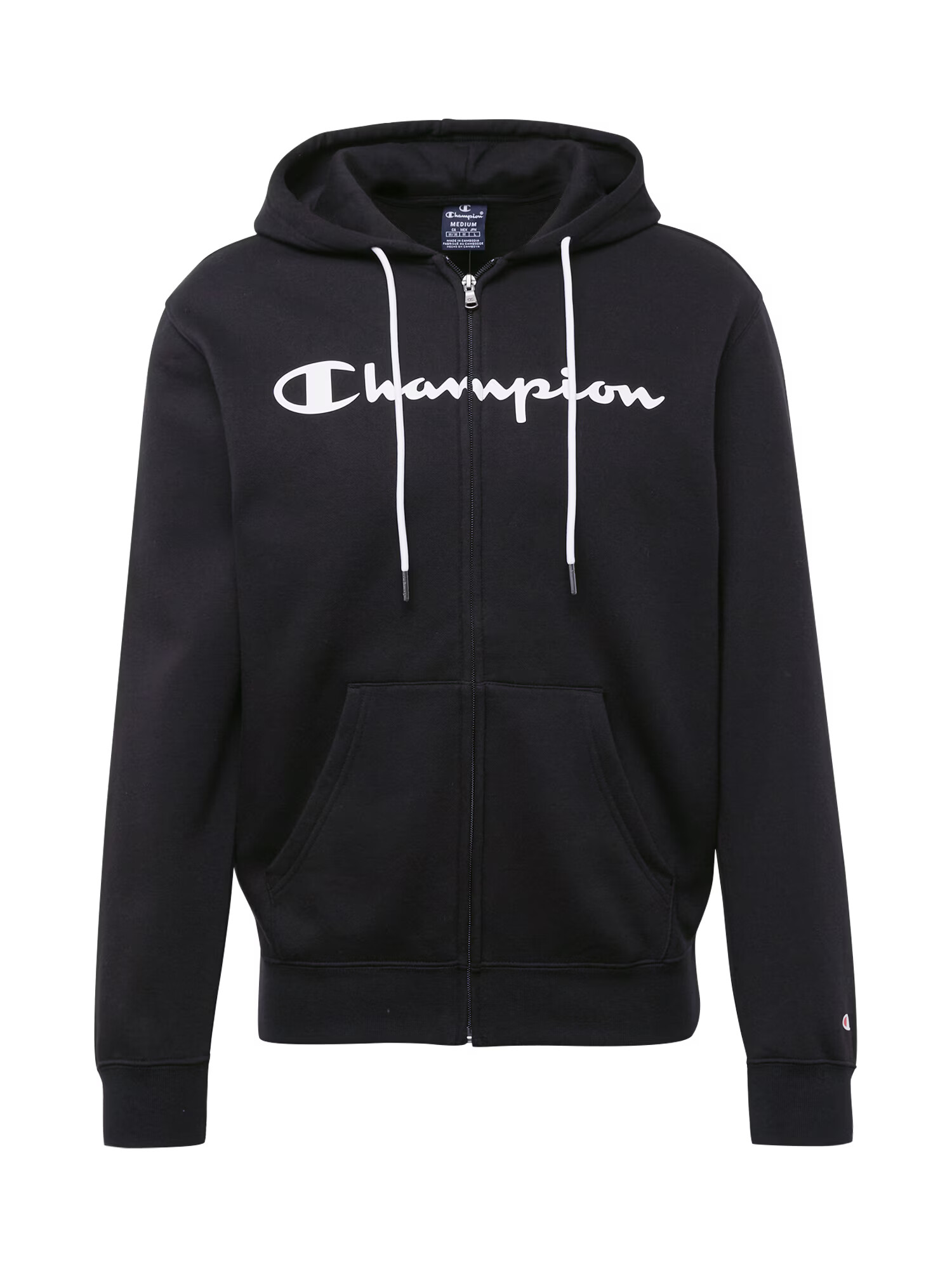 Champion Authentic Athletic Apparel Ζακέτα φούτερ μαύρο / λευκό - Pepit.gr