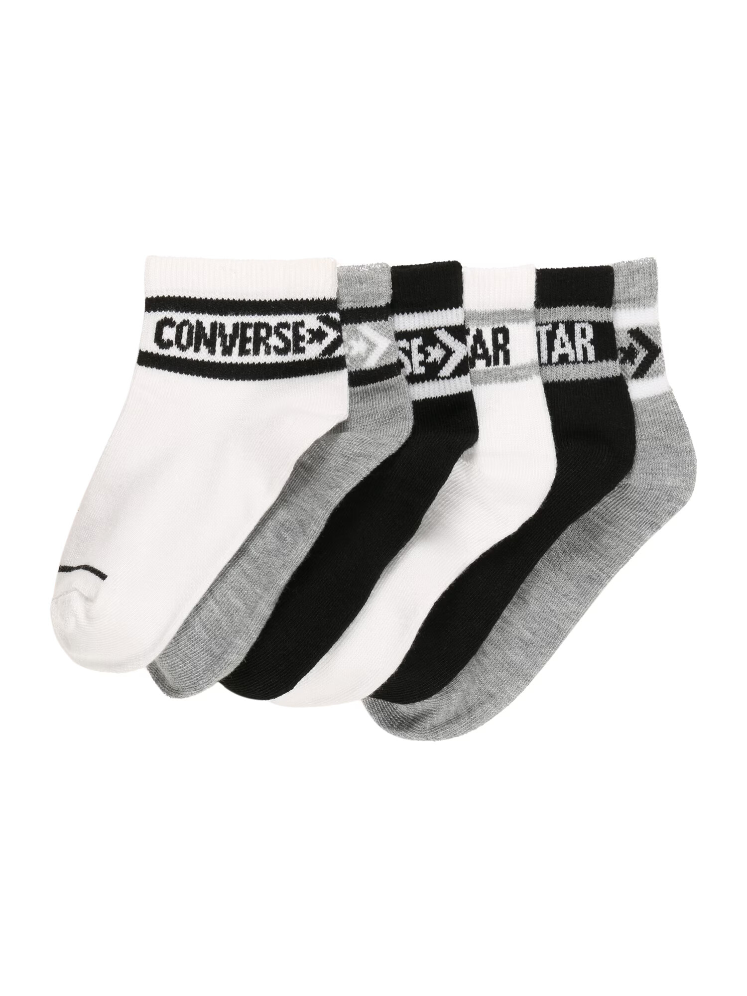 CONVERSE Κάλτσες 'WORDMARK' γκρι μελανζέ / μαύρο / λευκό - Pepit.gr