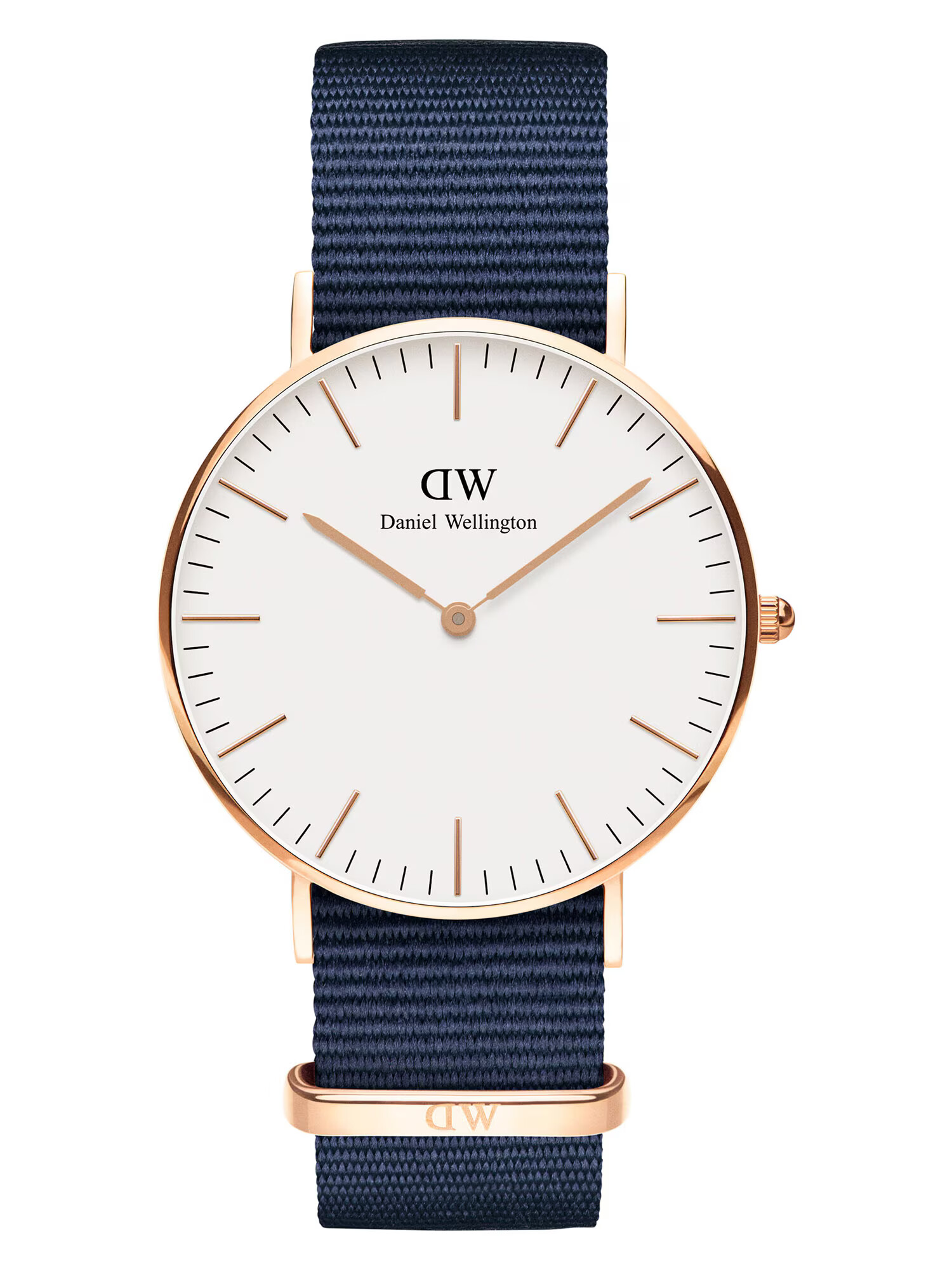 Daniel Wellington Αναλογικό ρολόι 'Classic 36 Bayswater' μπλε περιστεριού / ροζέ χρυσό / λευκό - Pepit.gr