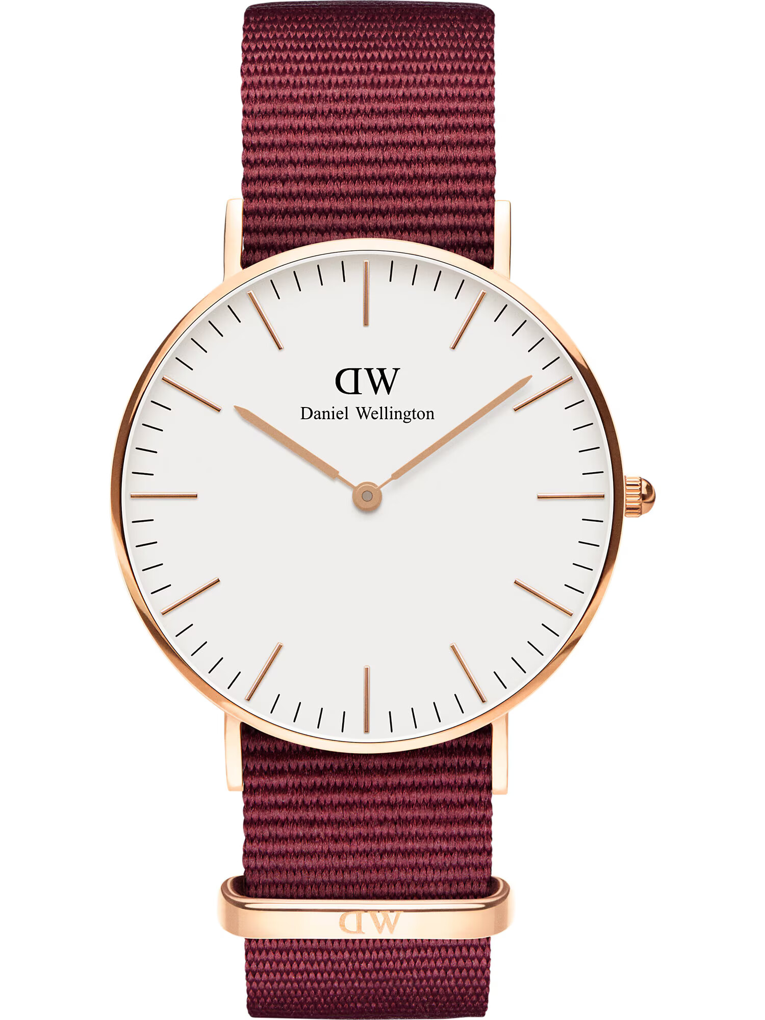 Daniel Wellington Αναλογικό ρολόι 'Classic 36 Roselyn' ροζέ χρυσό / κόκκινο φωτιάς / λευκό - Pepit.gr