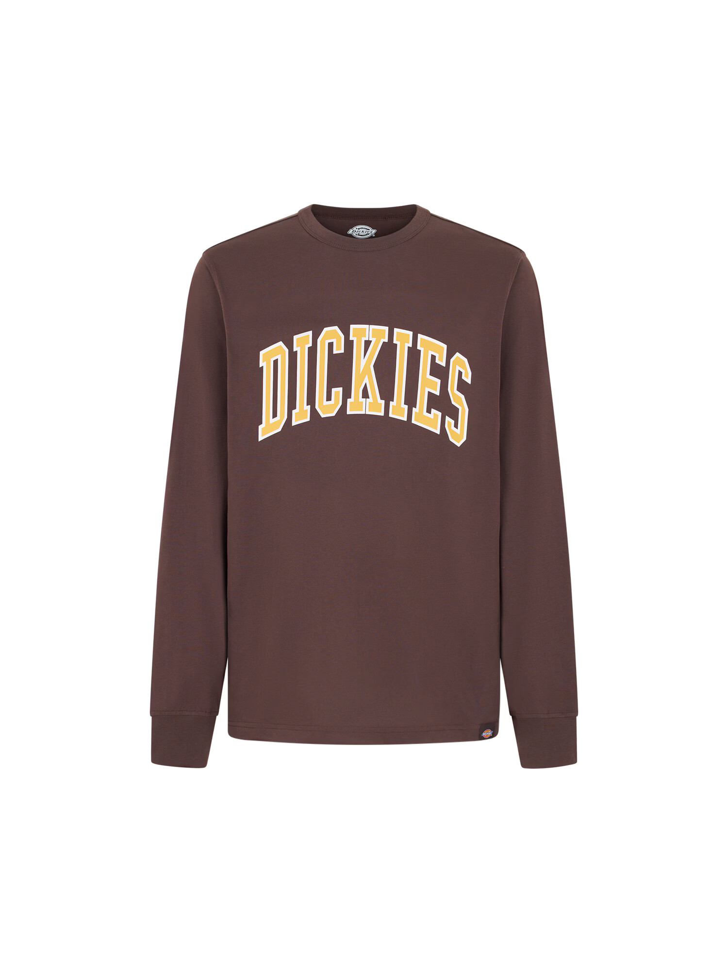 DICKIES Μπλούζα φούτερ 'AITKIN' σκούρο καφέ / ανοικτό κίτρινο / λευκό - Pepit.gr