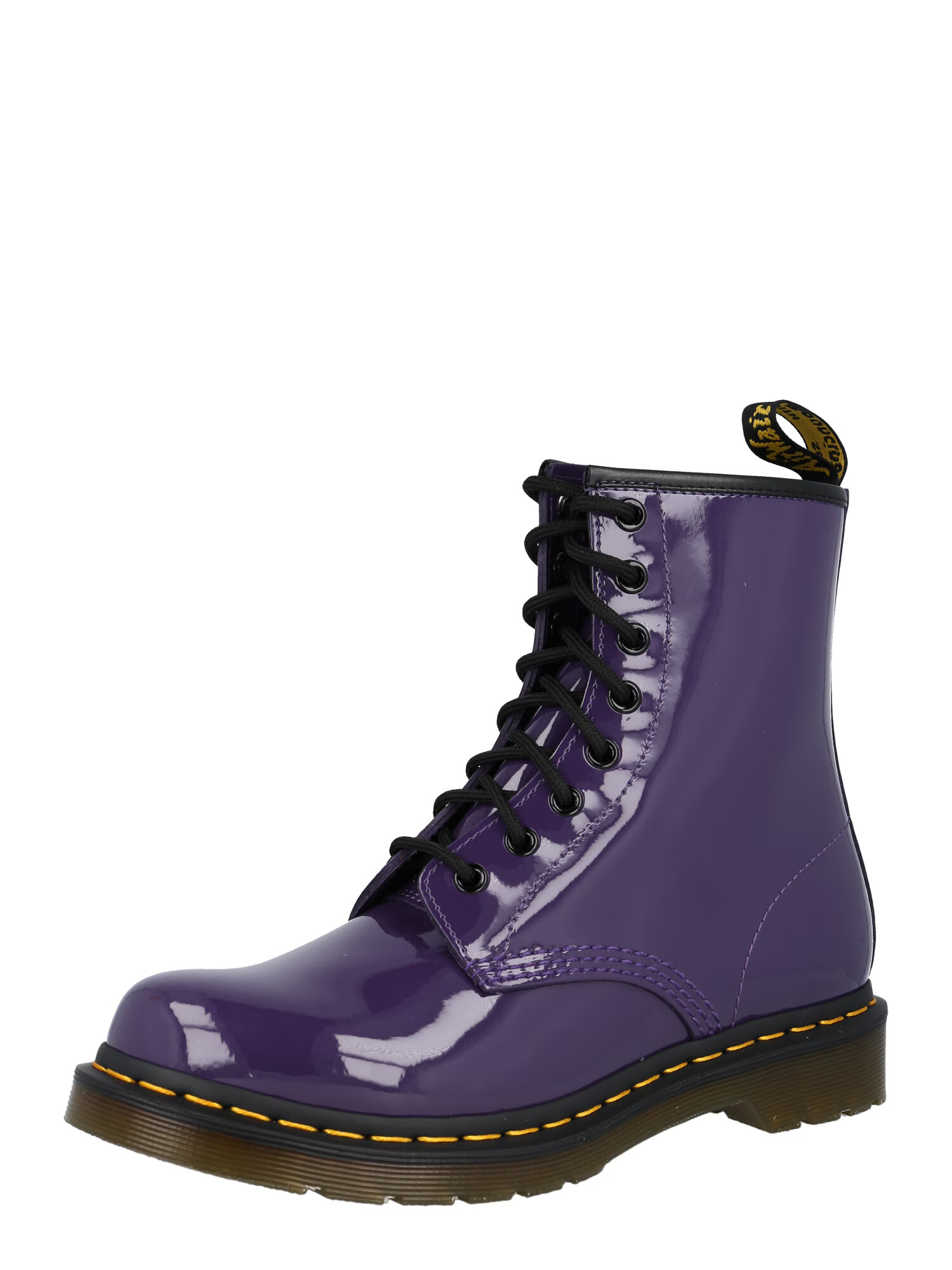 Dr. Martens Μποτάκι με κορδόνια κίτρινο / σκούρο λιλά / μαύρο - Pepit.gr