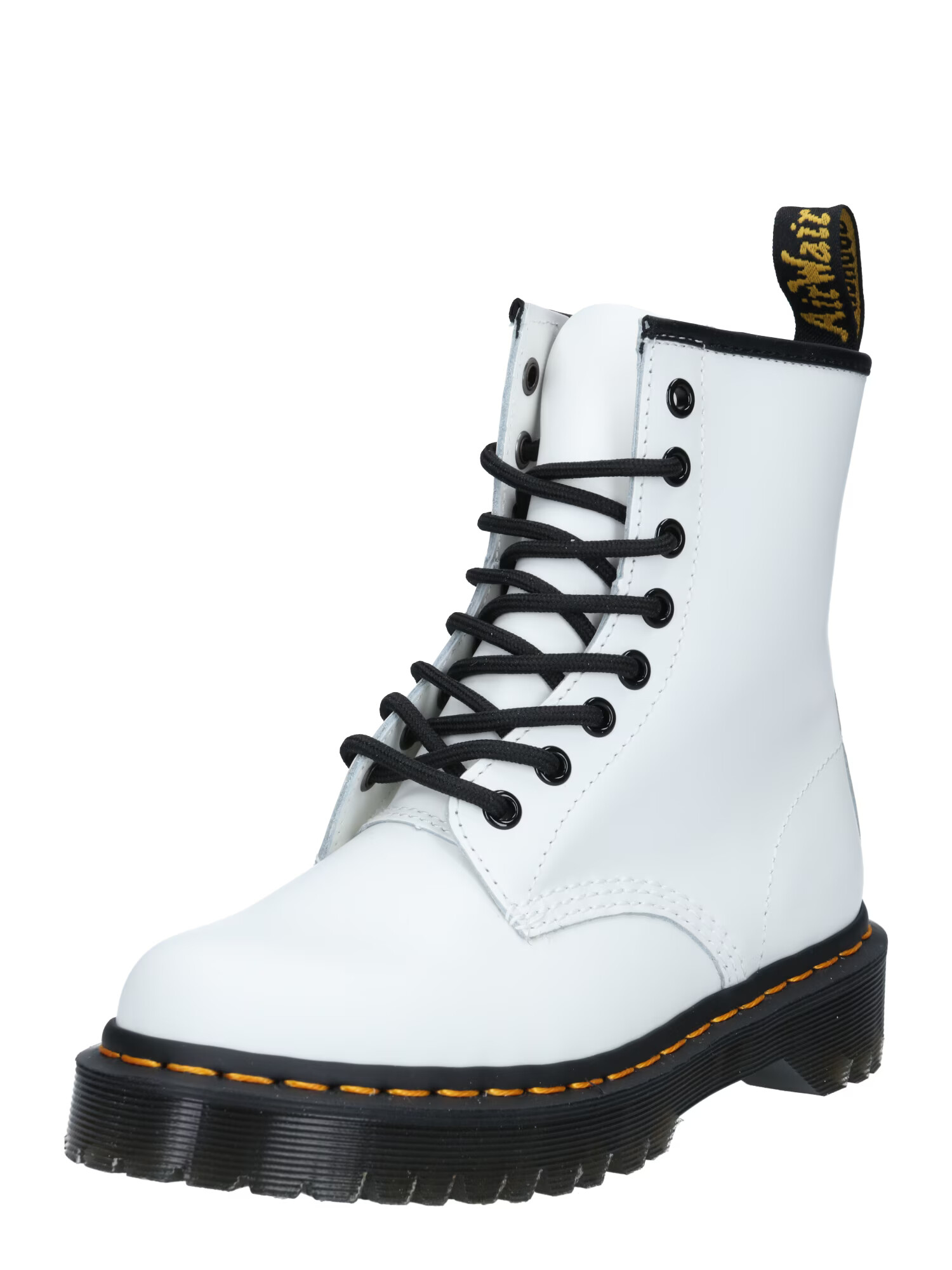 Dr. Martens Μποτάκι με κορδόνια μαύρο / λευκό - Pepit.gr