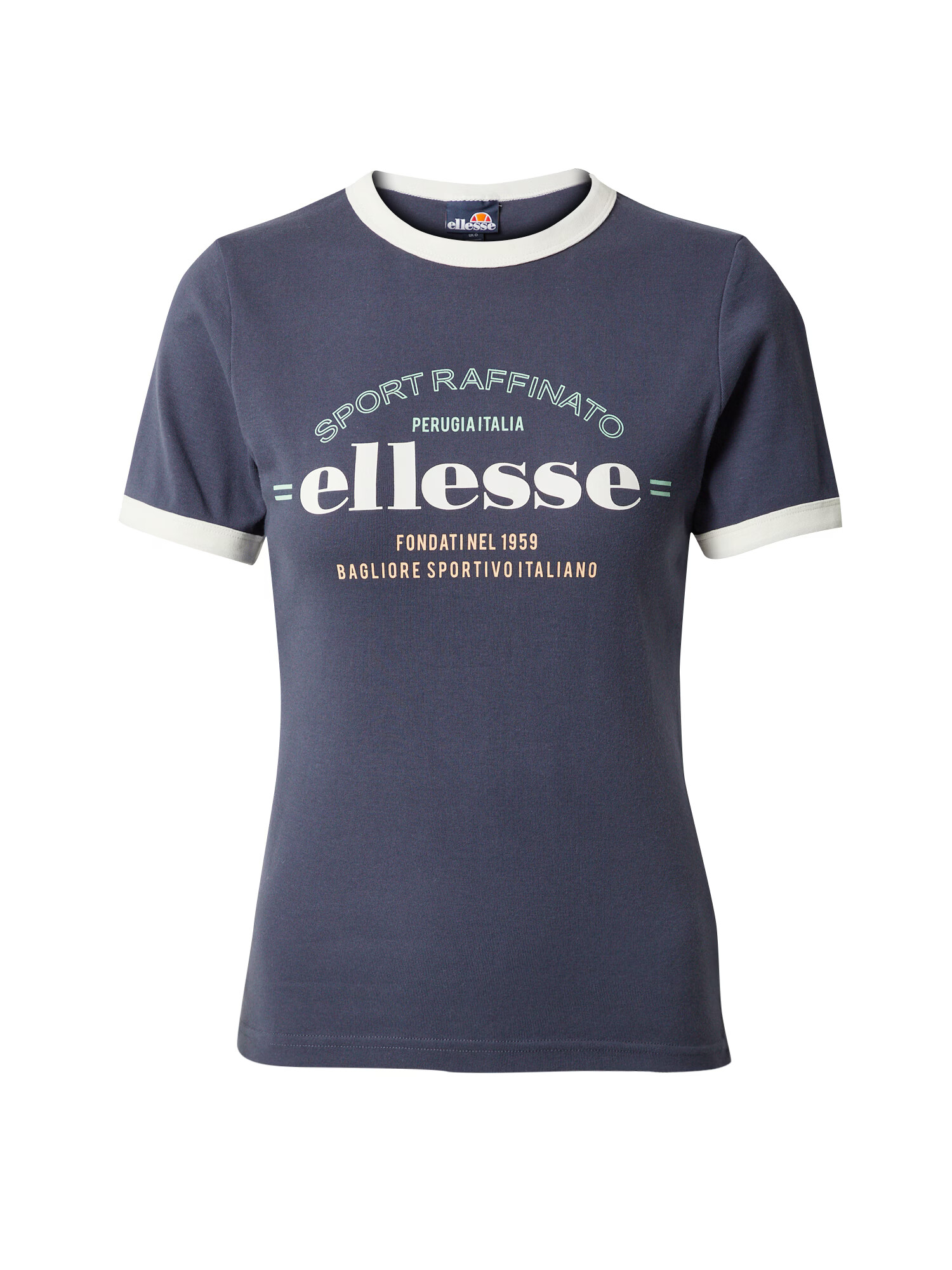 ELLESSE Μπλουζάκι 'Telani' σκούρο μπλε / μέντα / ανοικτό πορτοκαλί / λευκό - Pepit.gr