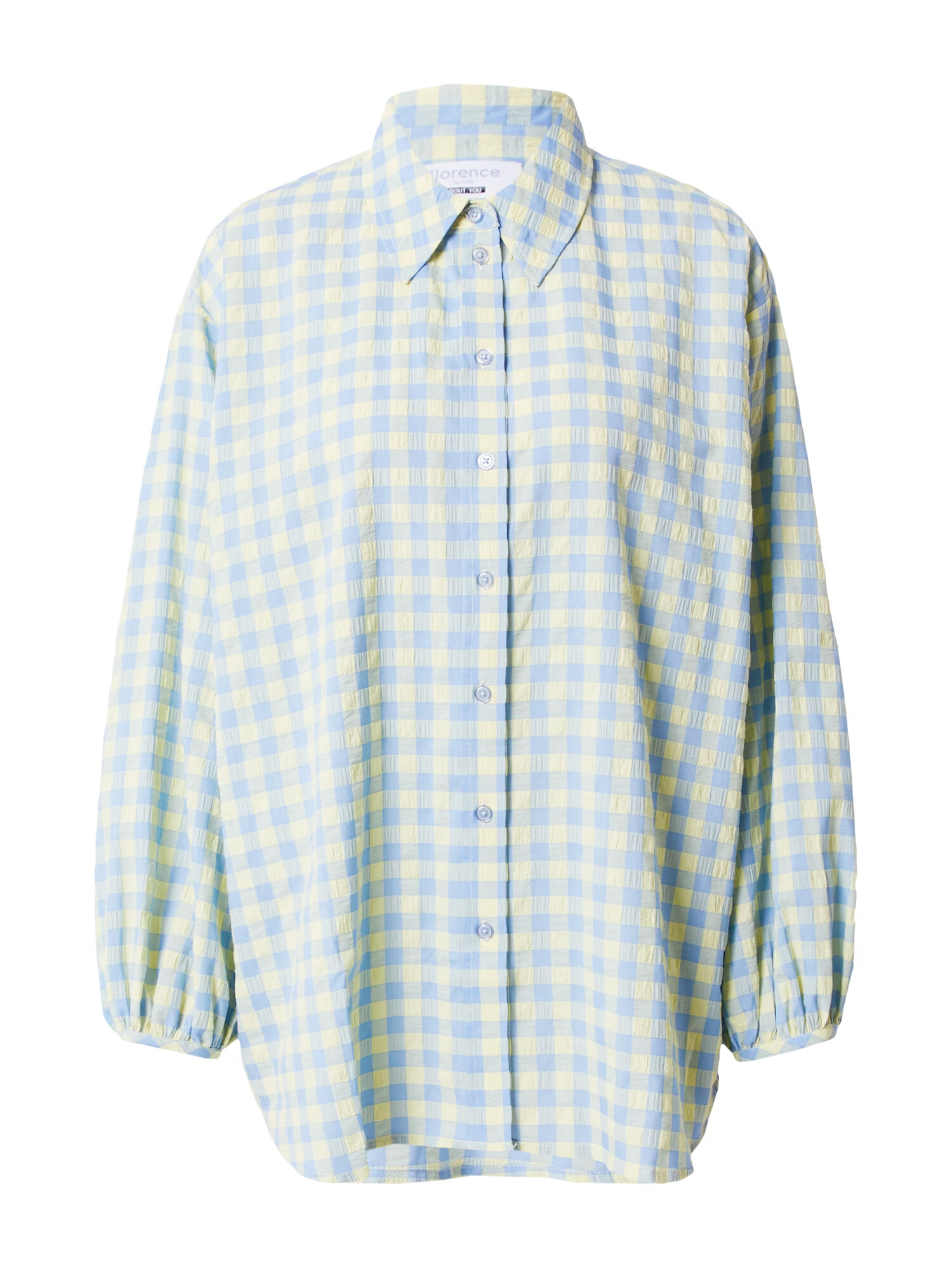 florence by mills exclusive for ABOUT YOU Μπλούζα 'Gingham' μπλε / πράσινο νέον - Pepit.gr