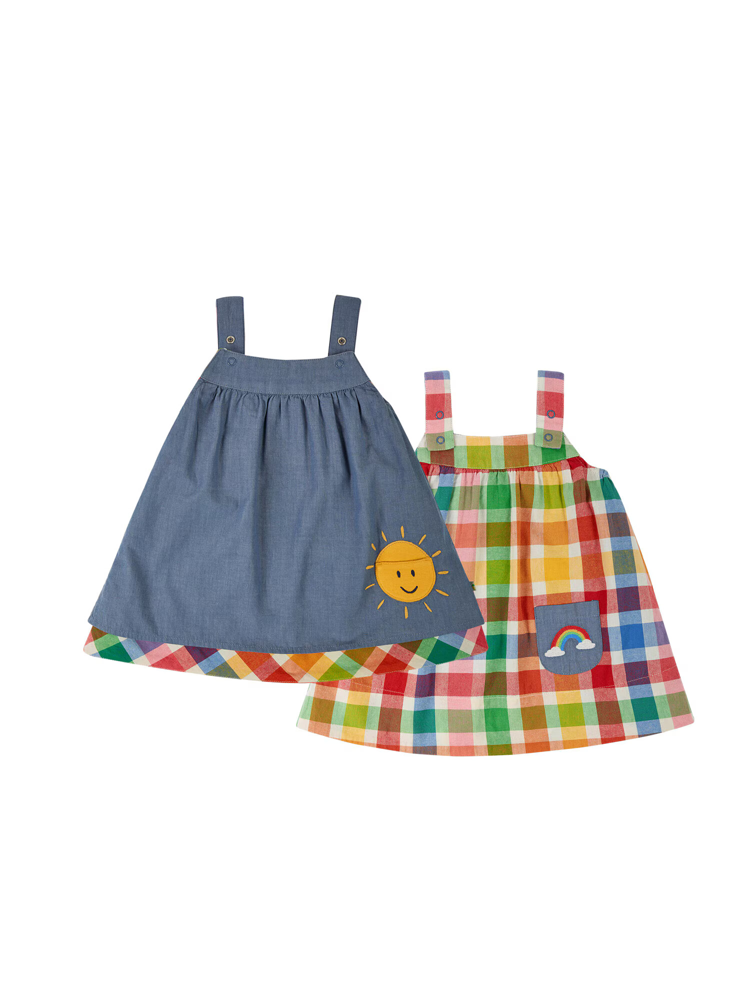 Frugi Φόρεμα 'Rosemary' μπλε περιστεριού / χρυσοκίτρινο / πράσινο / κόκκινο - Pepit.gr