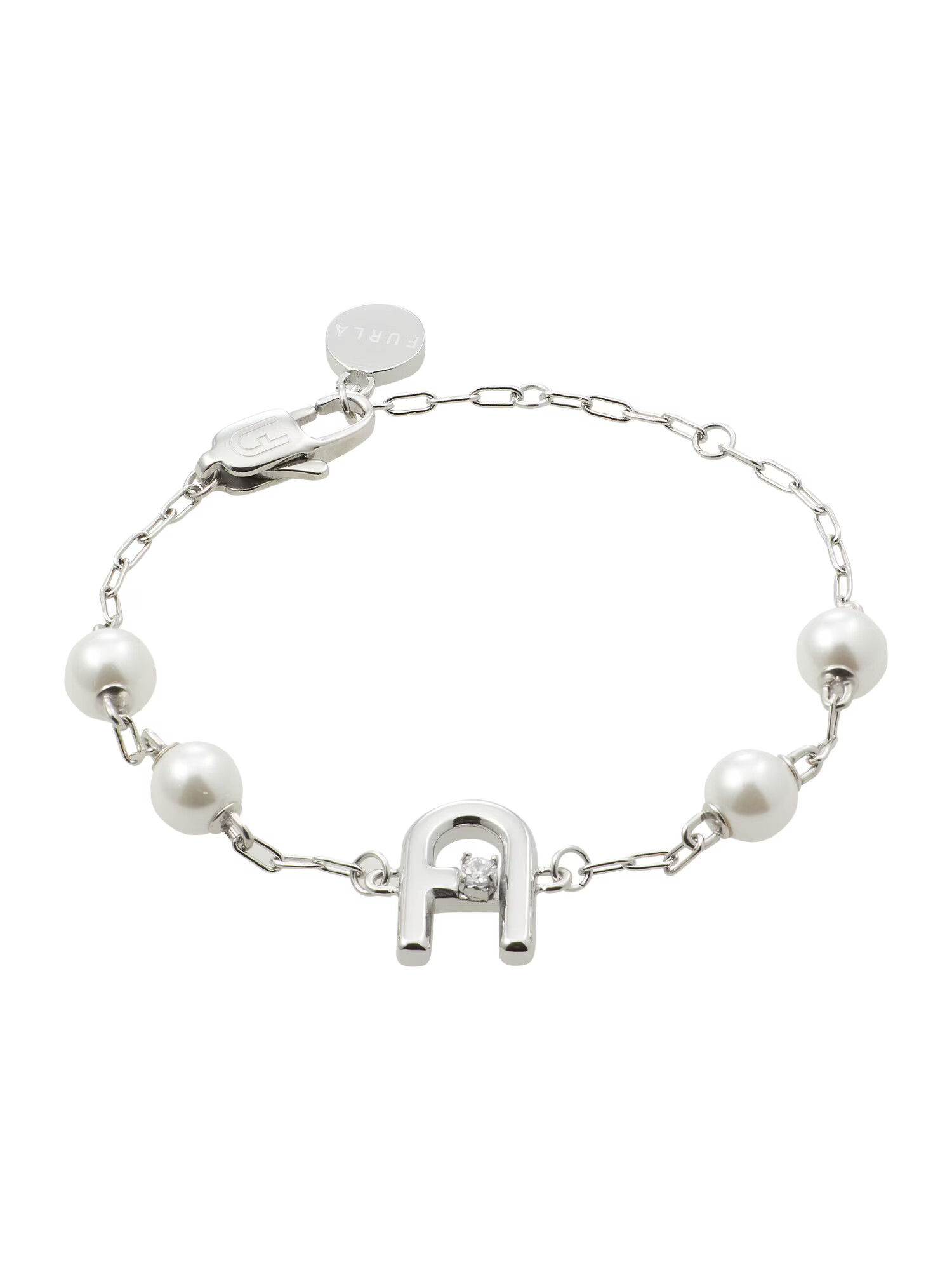 FURLA Βραχιόλι 'Silver Tone Bracelet w/Imitation Pearls' ασημί - Pepit.gr