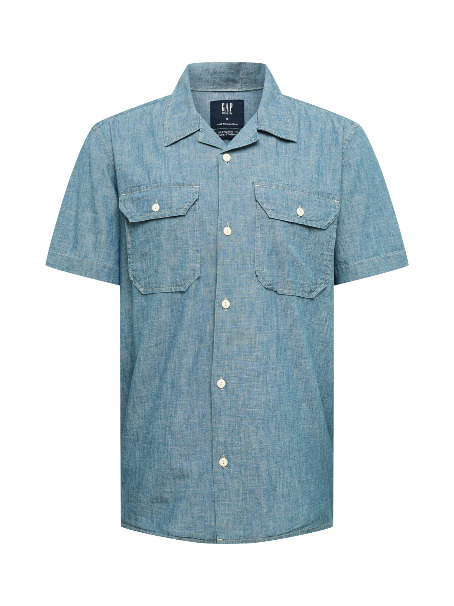 GAP Πουκάμισο 'SS CHAMBRAY CAMP BLUE' μπλε - Pepit.gr